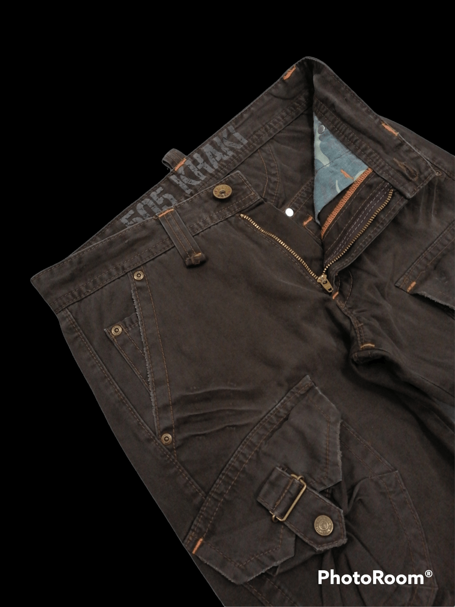Other Japanese Brand Brown Cargo Flare Pants Sz 29/30 Size US 29 - 4 Thumbnail