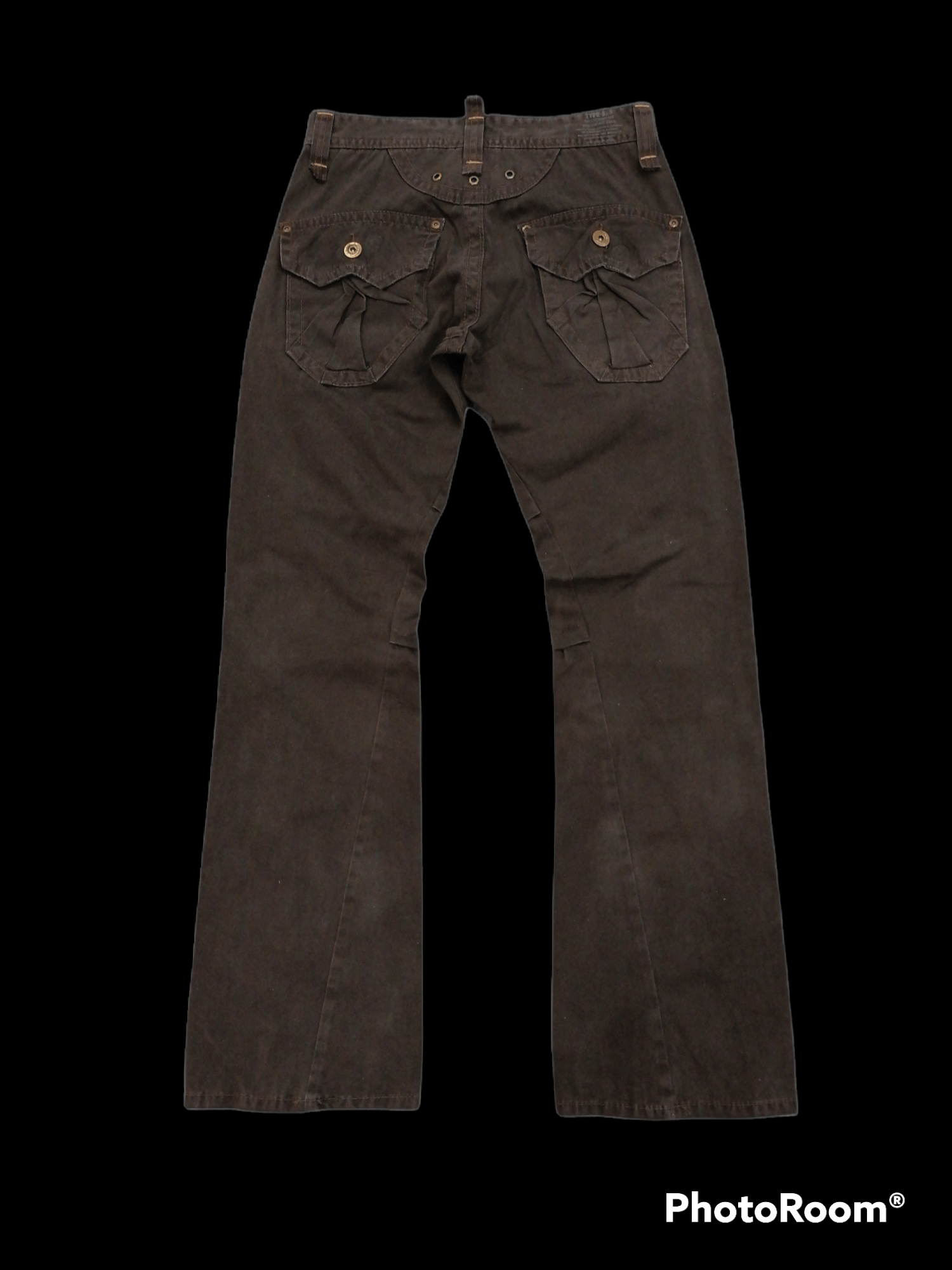 Other Japanese Brand Brown Cargo Flare Pants Sz 29/30 Size US 29 - 5 Thumbnail