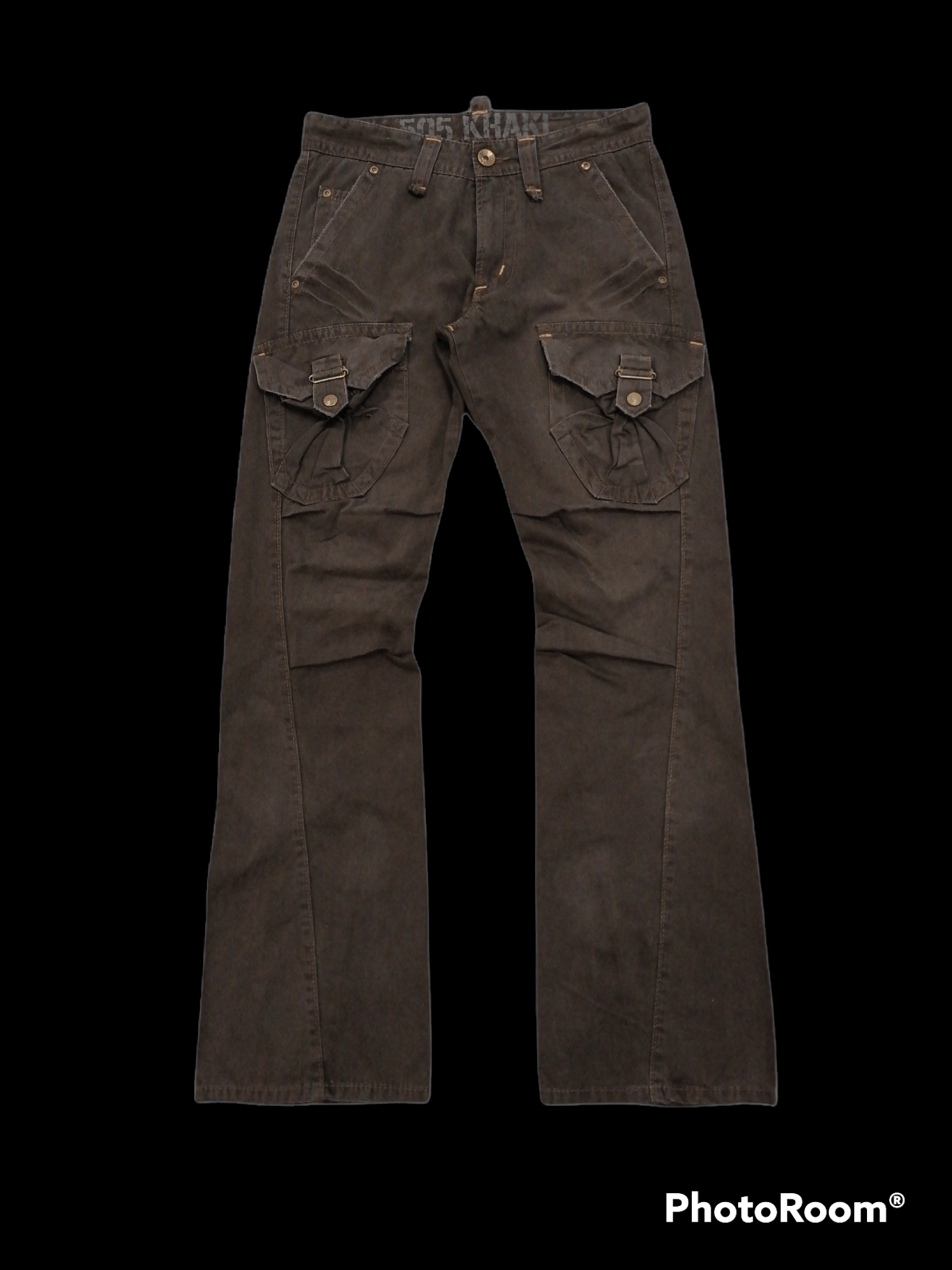 Japanese Brand Brown Cargo Flare Pants Sz 29/30