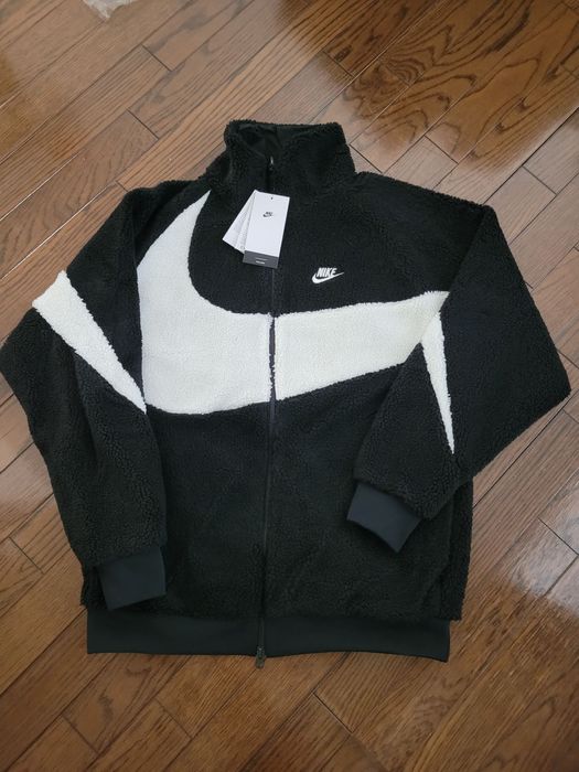 Nike DS! Reversible Oversized Swoosh Fleece Boa Jacket XL | Grailed