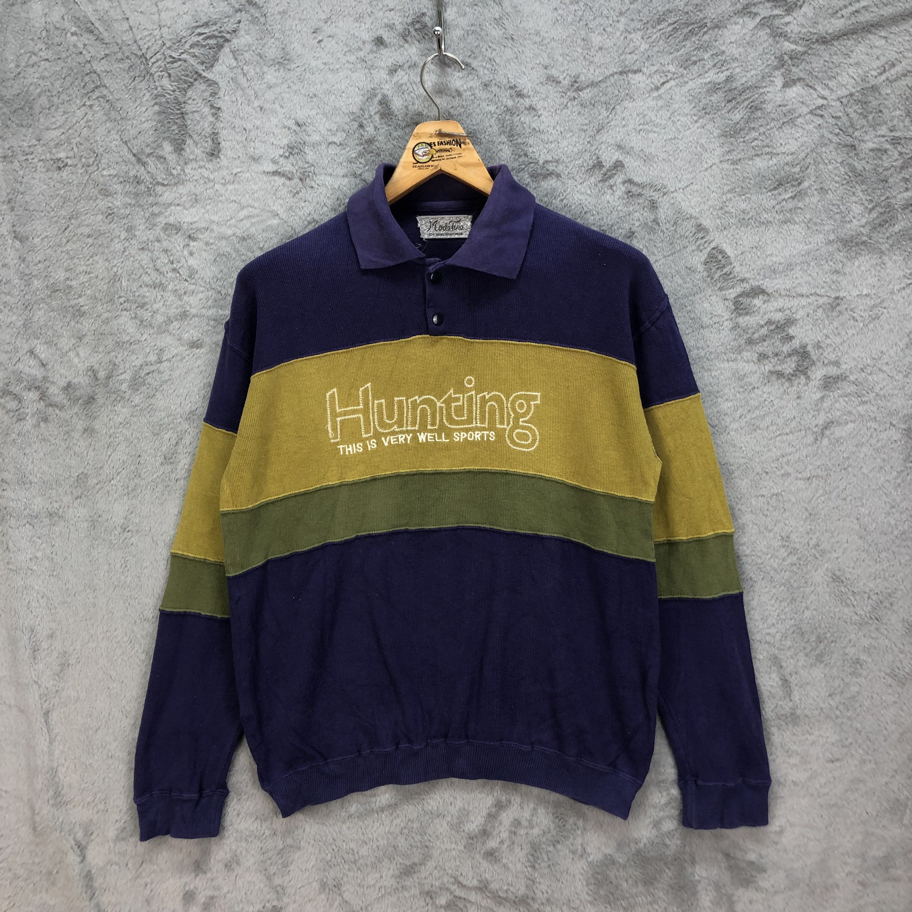 Huntington Hunting This Is Very Well Sports Collar Sweatshirt #5297-183 Size US M / EU 48-50 / 2 - 1 Thumbnail