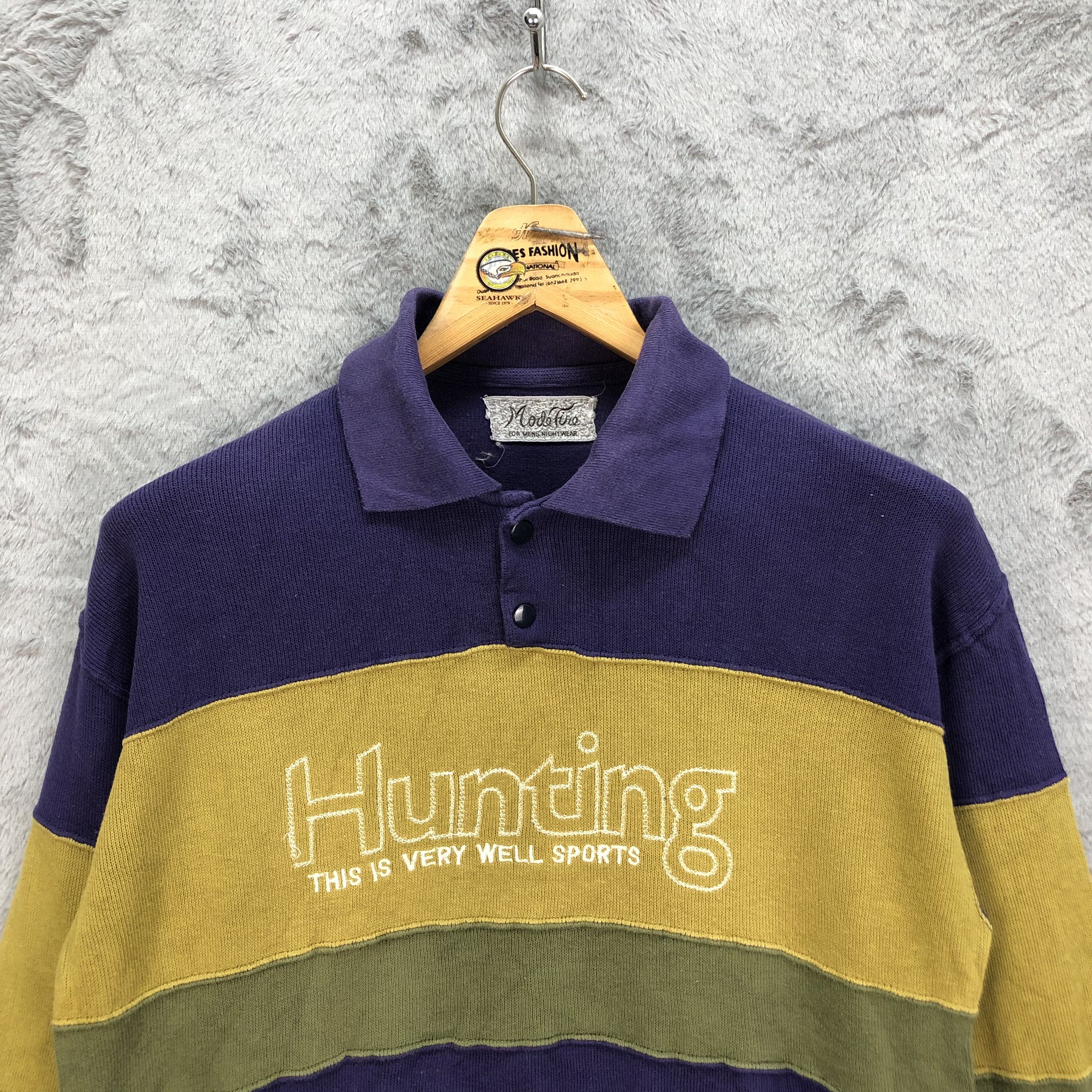 Huntington Hunting This Is Very Well Sports Collar Sweatshirt #5297-183 Size US M / EU 48-50 / 2 - 2 Thumbnail