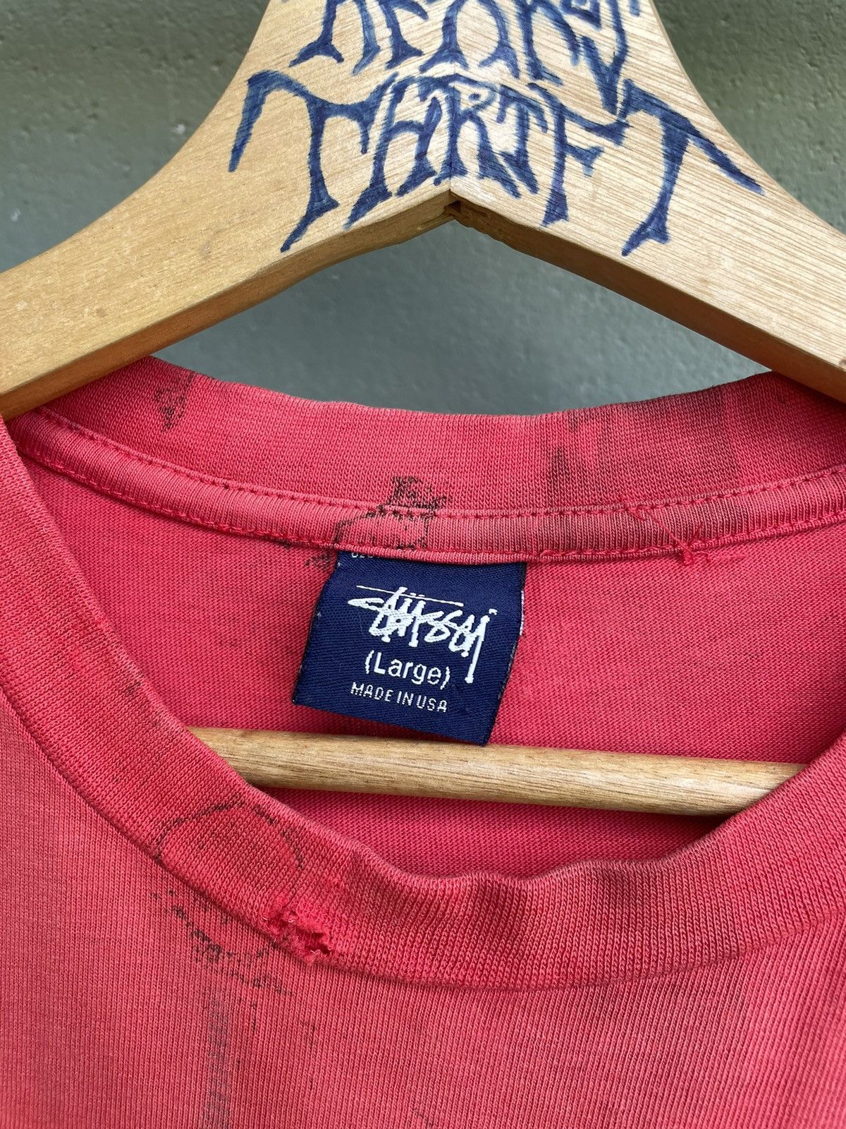 Stussy × Vintage Vintage Stussy Distressed Live In NYC Big Logo 90s Tee Size US L / EU 52-54 / 3 - 4 Thumbnail