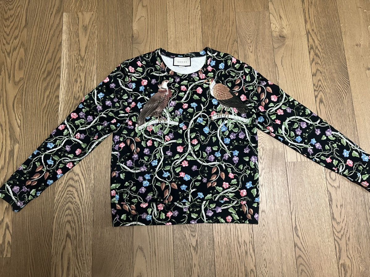 Gucci Gucci Birds of Prey Print Cotton Sweatshirt Size US M / EU 48-50 / 2 - 1 Thumbnail