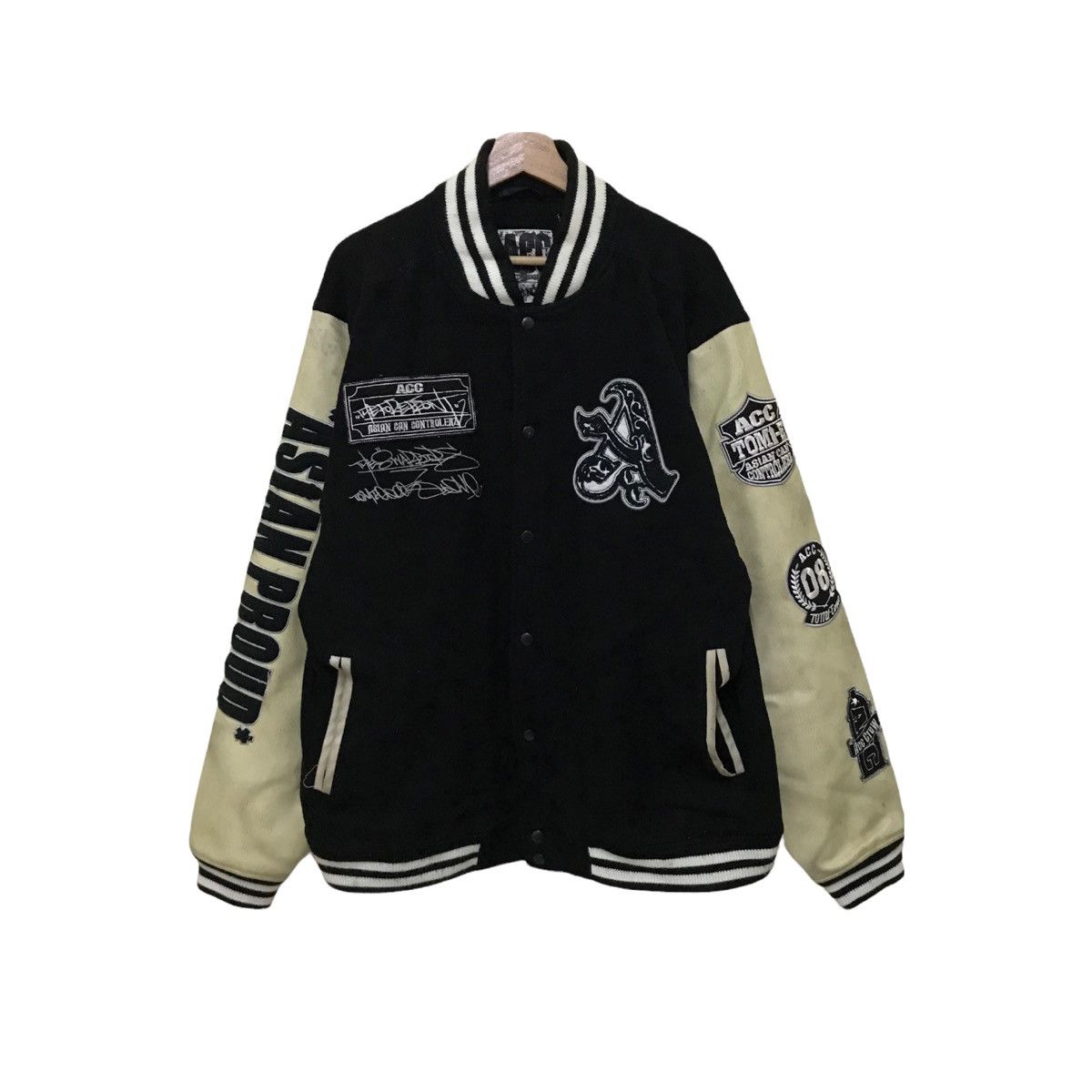 Japanese Brand VINTAGE ACC ASIAN CAN CONTROLLER VARSITY JACKET FULL PATCHES Size US L / EU 52-54 / 3 - 4 Thumbnail