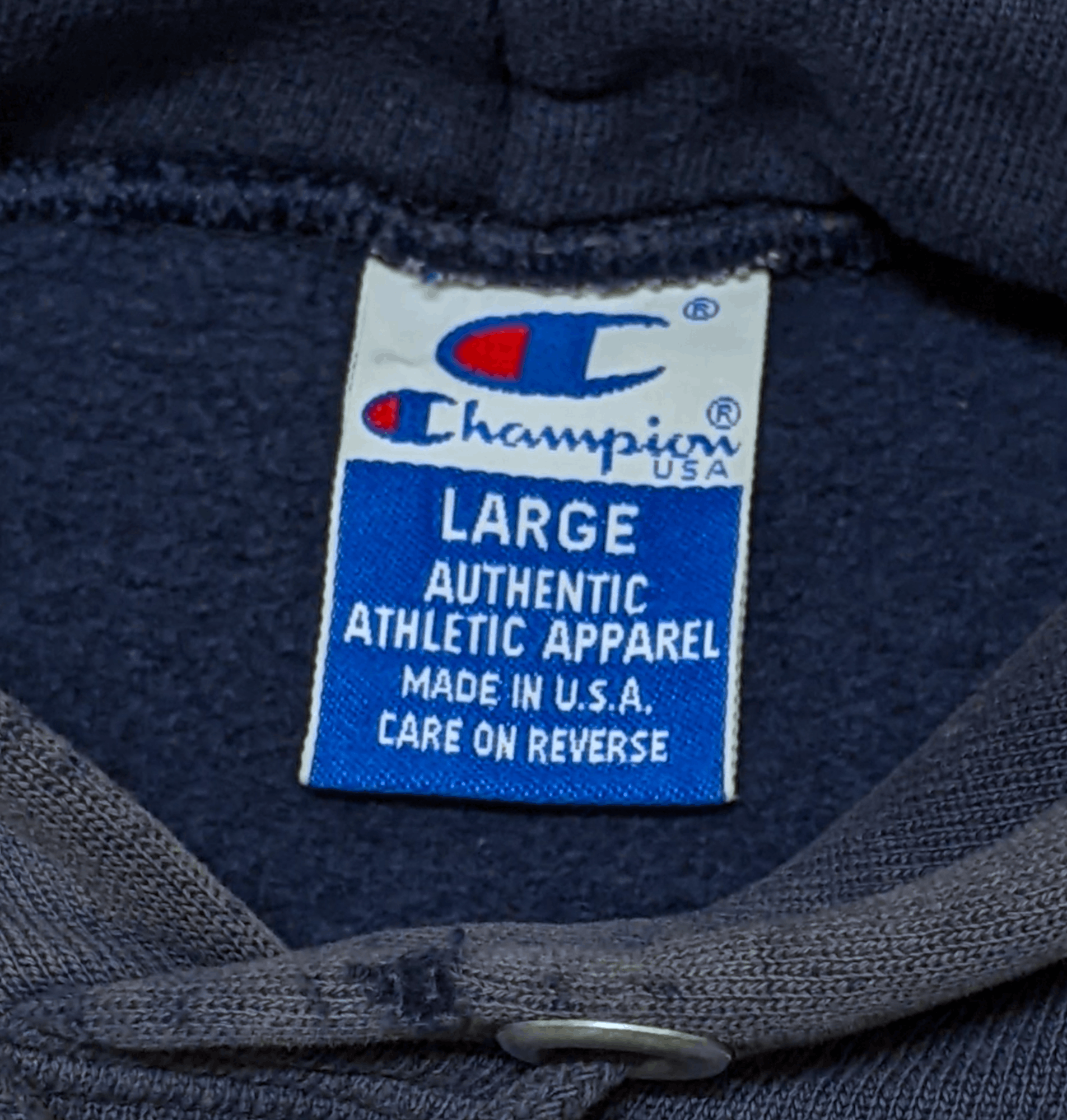 Champion × Vintage Vintage 90s Champion Made in USA Faded Pullover Hoodie Size US L / EU 52-54 / 3 - 4 Thumbnail