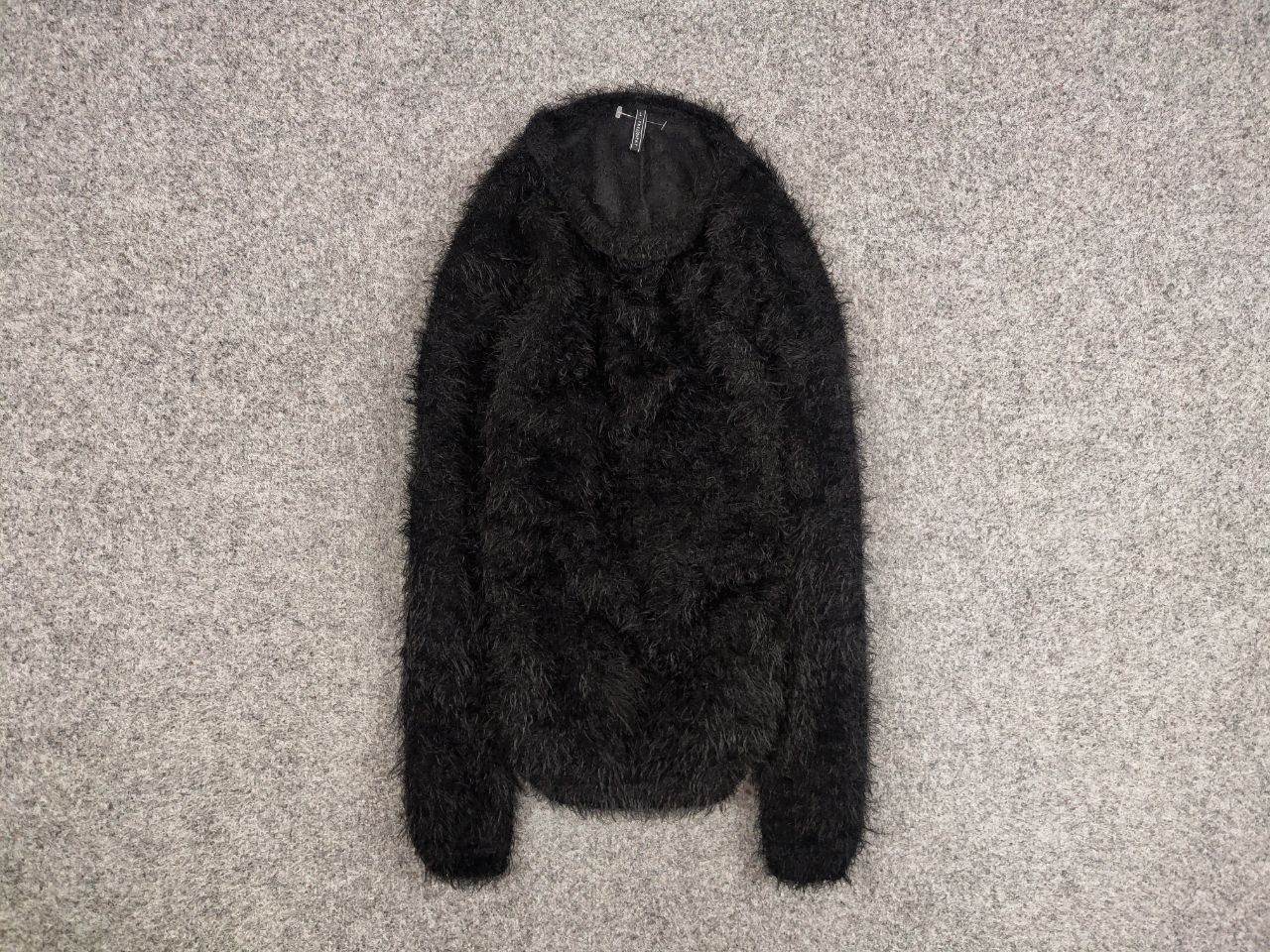 Japanese Brand × Vintage Vintage 90's Japanese Black Mohair Style Fuzzy Sweater Size US S / EU 44-46 / 1 - 1 Thumbnail