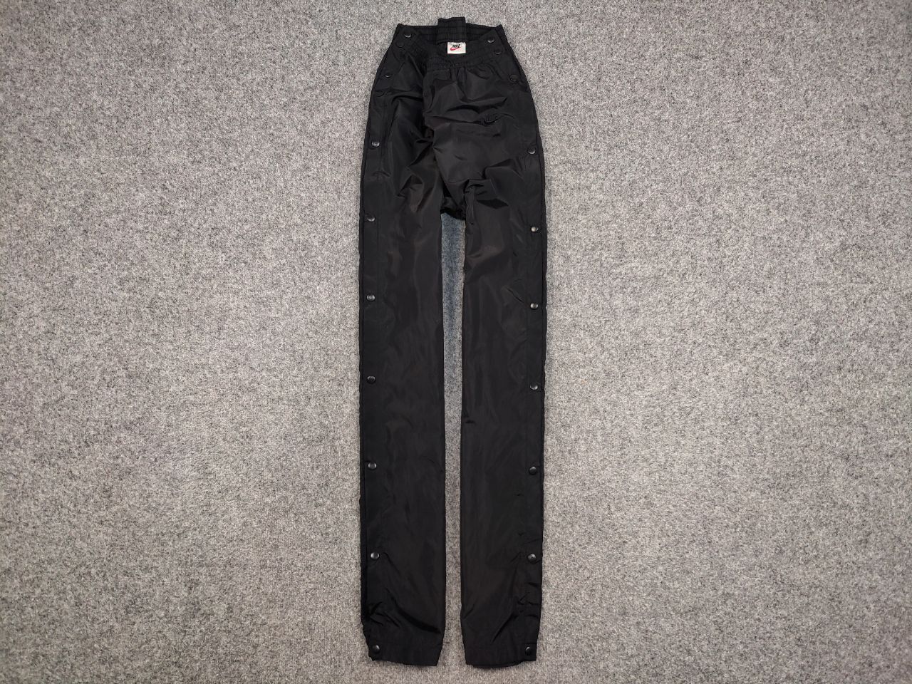 Nike 🔥 Vintage 90s Nike All black Nylon Track Pants buttons Hype Size US 36 / EU 52 - 1 Thumbnail