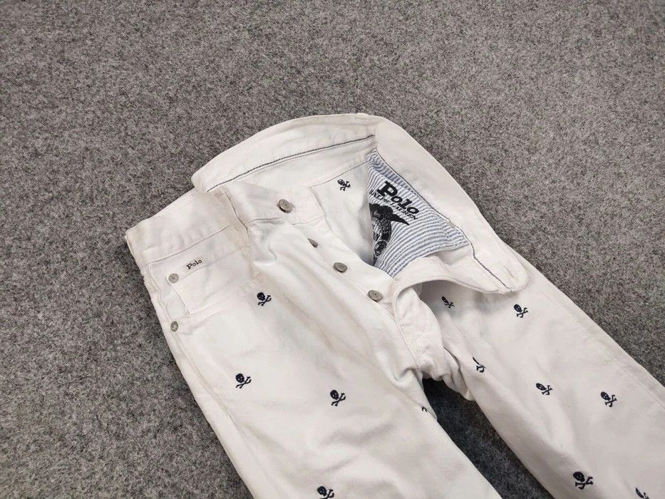 Polo Ralph Lauren Polo Ralph Lauren white Monogram Jeans skull logo Denim Size US 36 / EU 52 - 8 Thumbnail