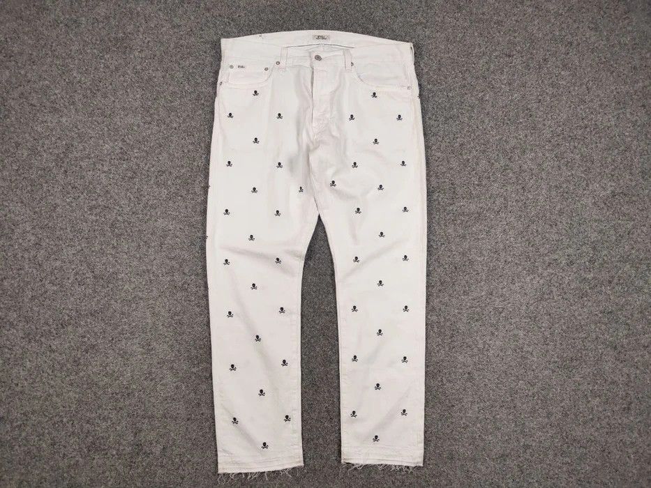 Polo Ralph Lauren Polo Ralph Lauren white Monogram Jeans skull logo Denim Size US 36 / EU 52 - 5 Thumbnail
