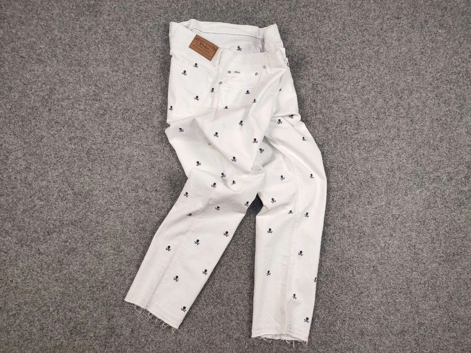 Polo Ralph Lauren Polo Ralph Lauren white Monogram Jeans skull logo Denim Size US 36 / EU 52 - 7 Thumbnail