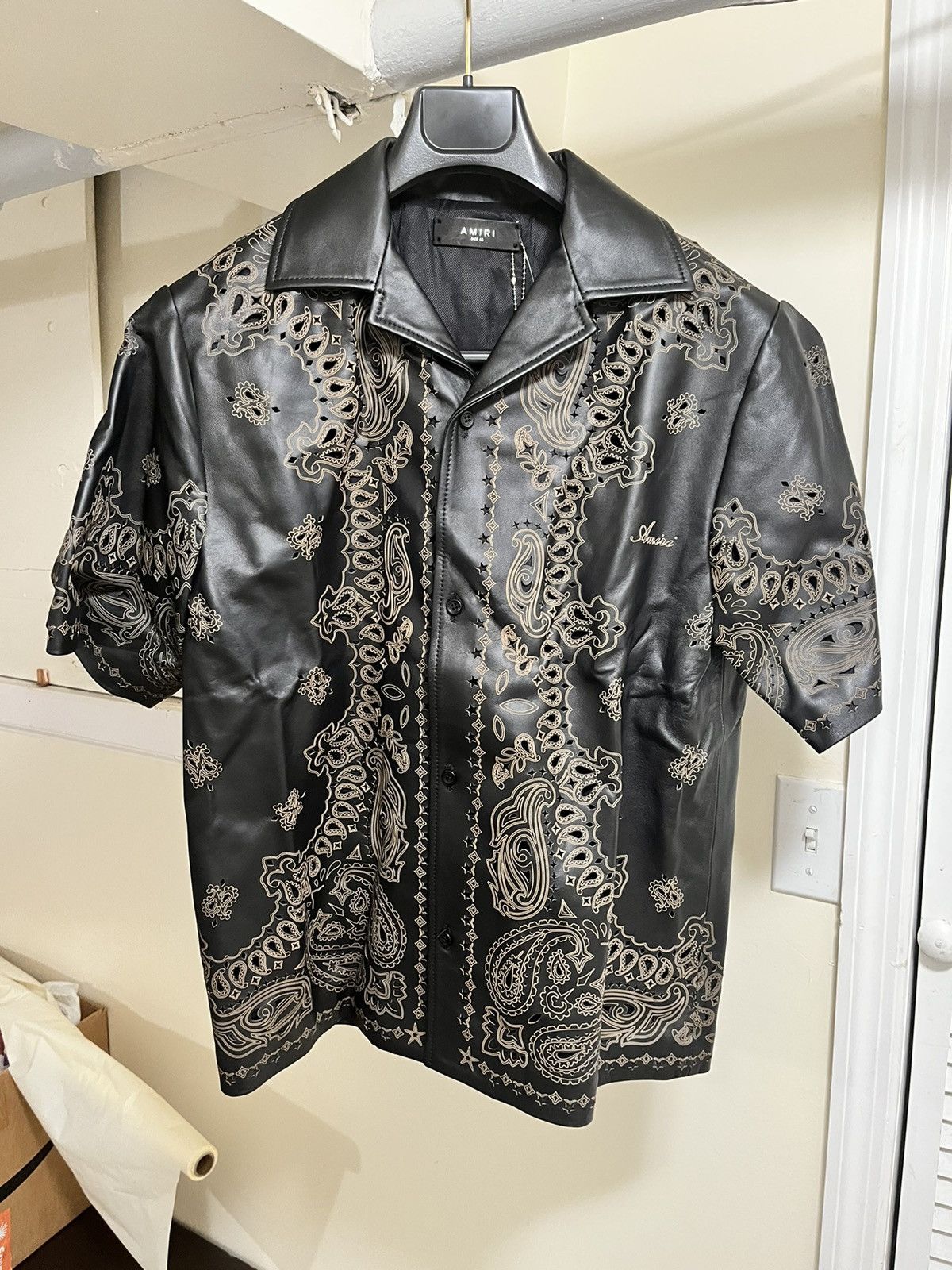 Amiri Amiri Leather Bandana Bowling Shirt Sz 46 Size US S / EU 44-46 / 1 - 1 Thumbnail