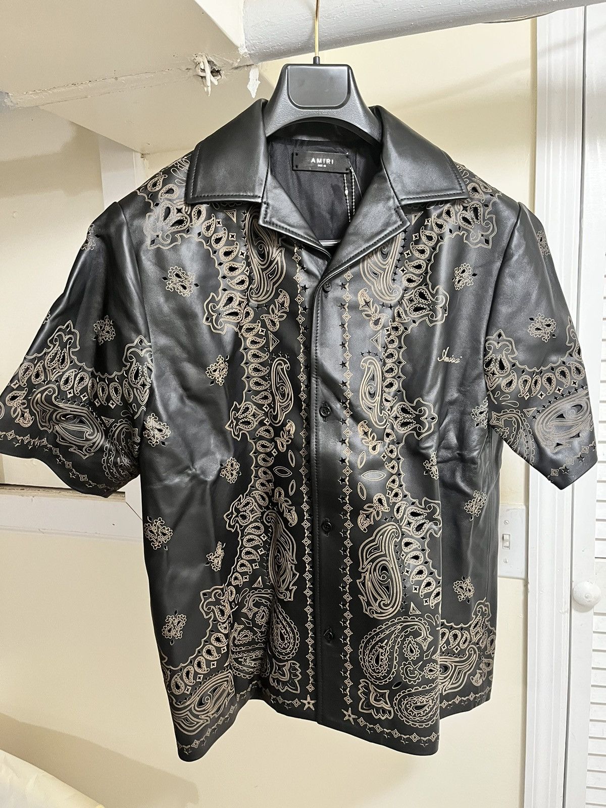 Amiri Amiri Leather Bandana Bowling Shirt Sz 46 Size US S / EU 44-46 / 1 - 2 Thumbnail