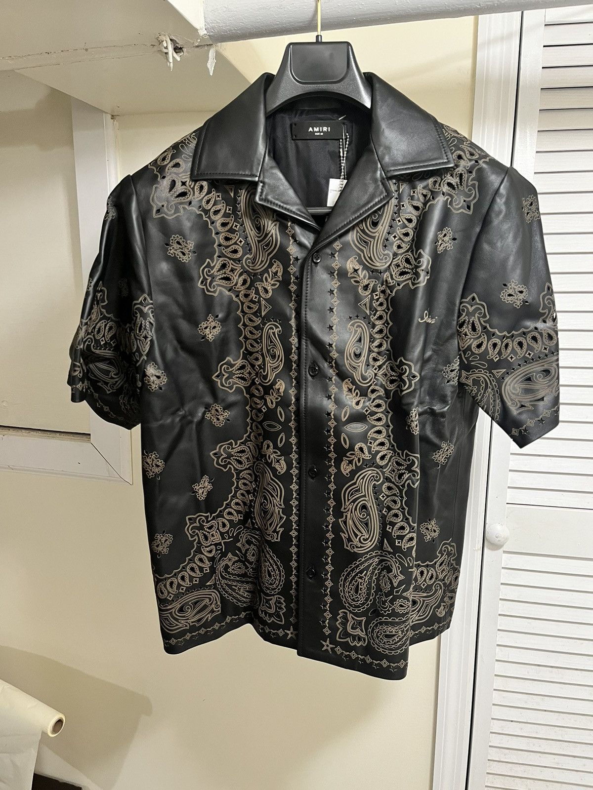 Amiri Amiri Leather Bandana Bowling Shirt Sz 46 Size US S / EU 44-46 / 1 - 12 Thumbnail