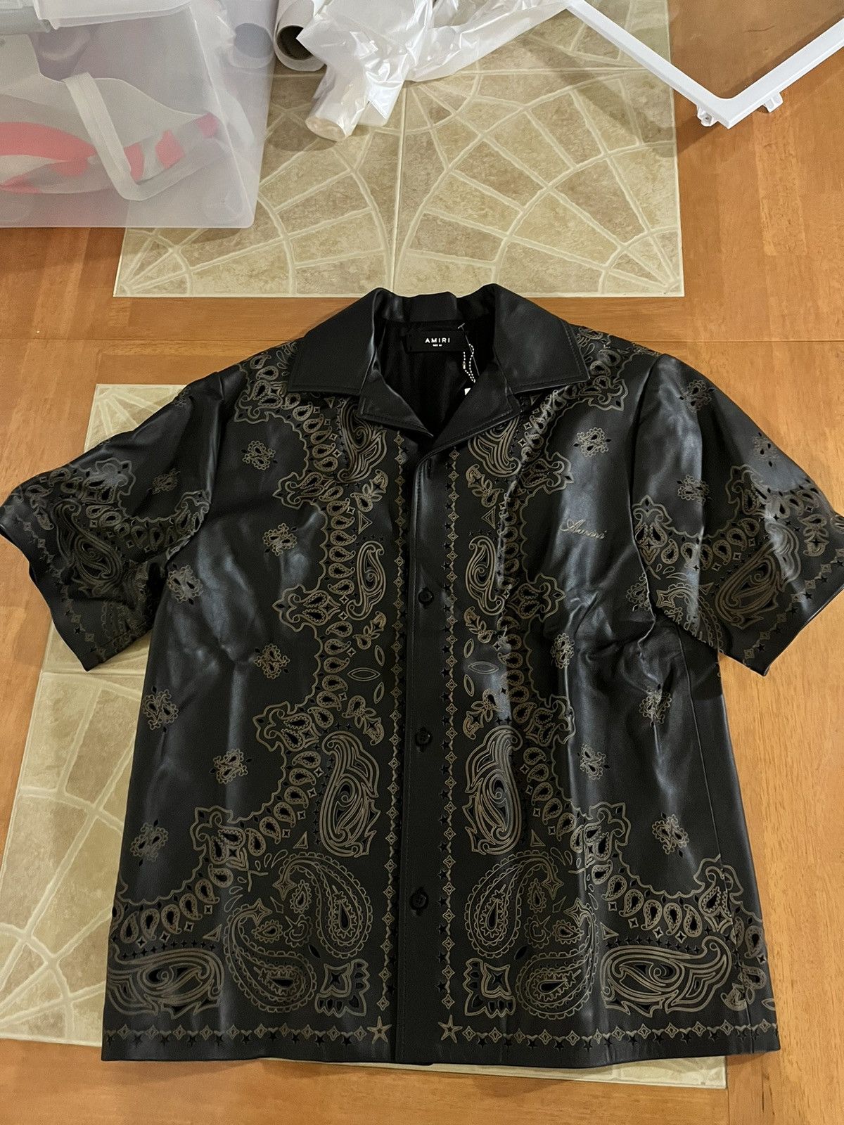 Amiri Amiri Leather Bandana Bowling Shirt Sz 46 Size US S / EU 44-46 / 1 - 13 Thumbnail