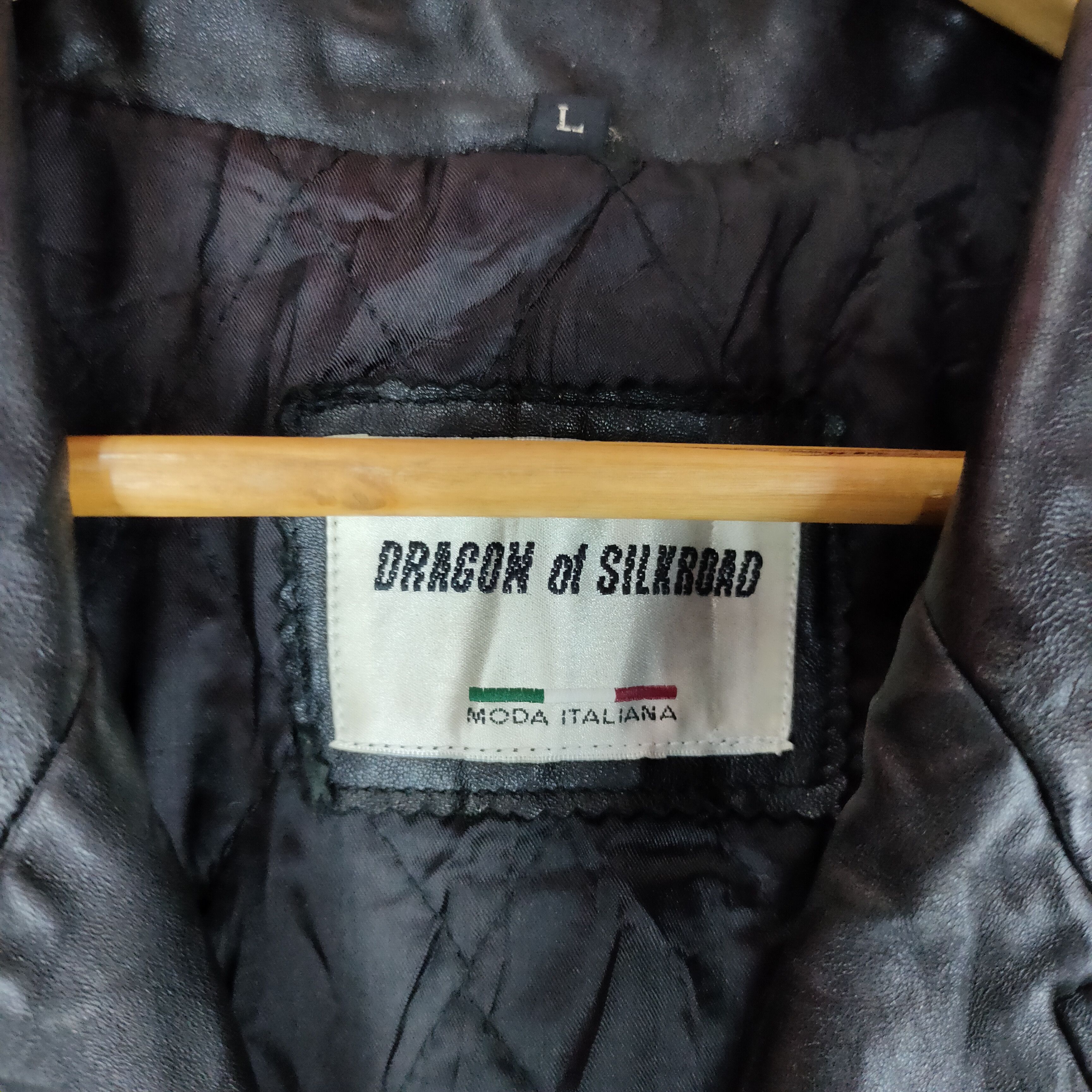 Genuine Leather Vintage DRAGON Of SILKROAD Sheep Leather Waterlook Jacket Size US L / EU 52-54 / 3 - 5 Thumbnail