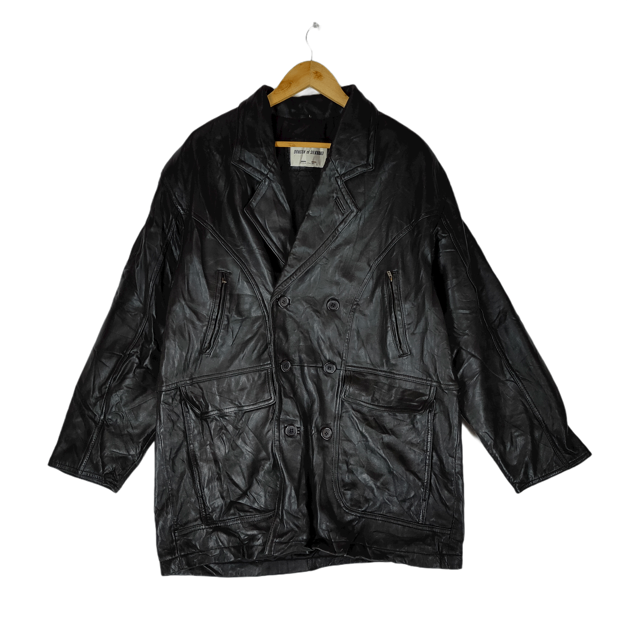 Genuine Leather Vintage DRAGON Of SILKROAD Sheep Leather Waterlook Jacket Size US L / EU 52-54 / 3 - 1 Thumbnail