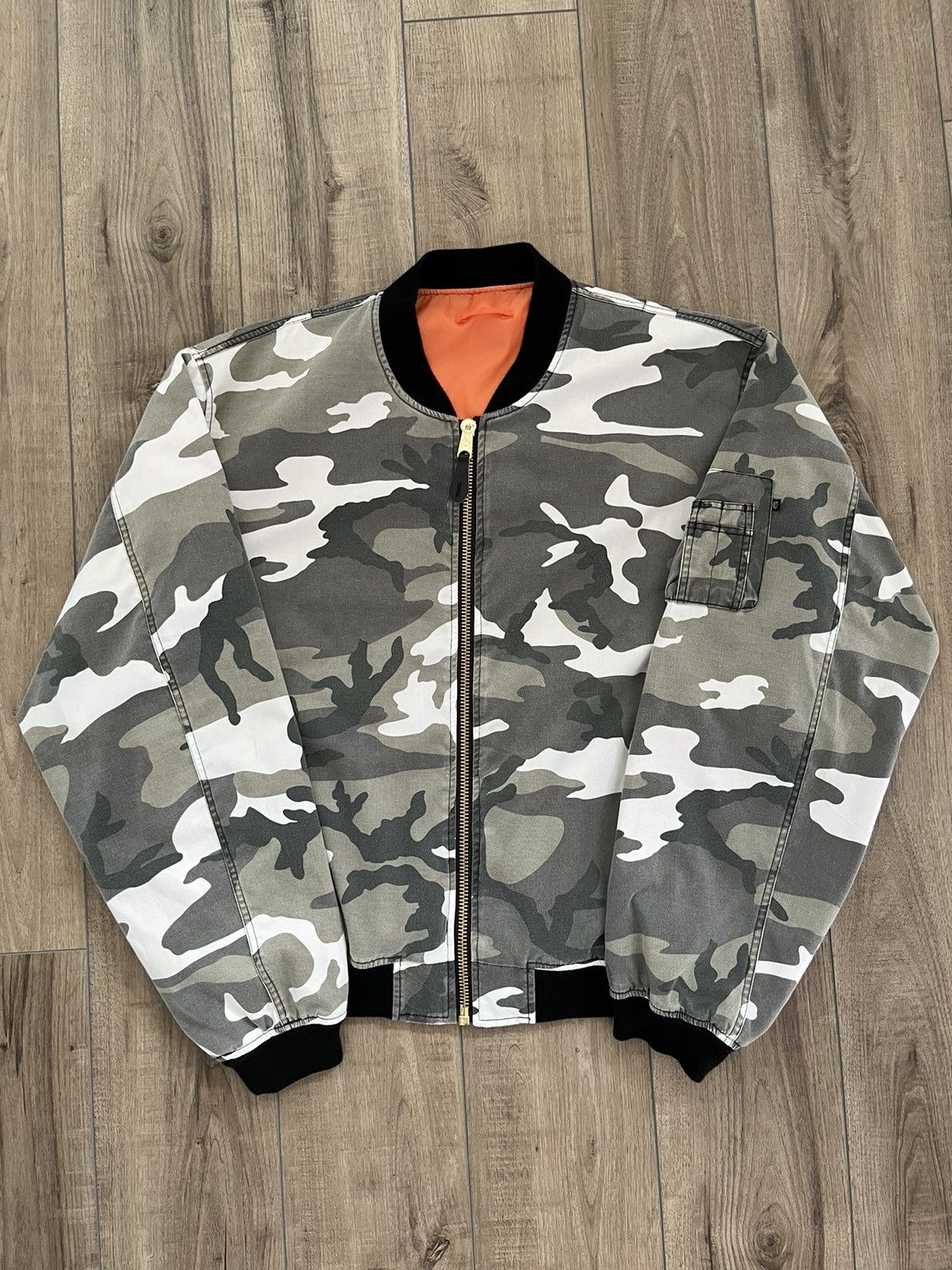 Vintage Fostex Garments Arctic Camo Bomber Jacket XXXL | Grailed