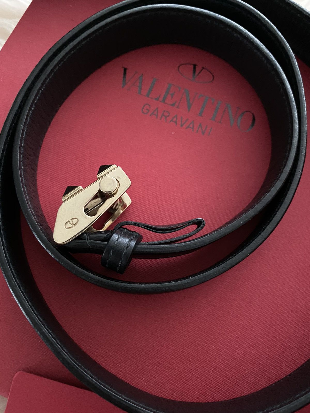 Giovanni Valentino × Valentino Super Rare Valentino Jewelry Rockstud Skinny Leather Belt Size ONE SIZE - 1 Thumbnail