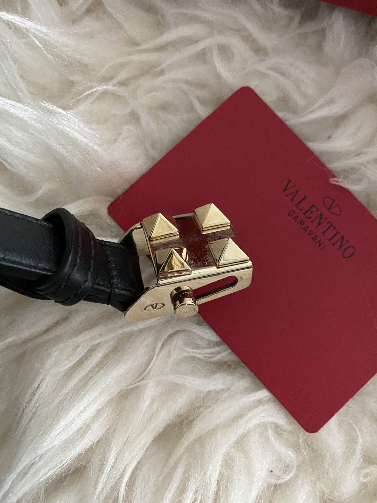Giovanni Valentino × Valentino Super Rare Valentino Jewelry Rockstud Skinny Leather Belt Size ONE SIZE - 5 Thumbnail