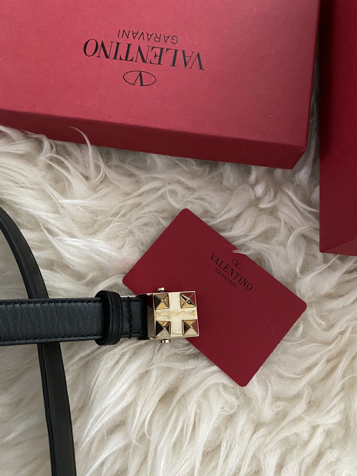 Giovanni Valentino × Valentino Super Rare Valentino Jewelry Rockstud Skinny Leather Belt Size ONE SIZE - 6 Thumbnail