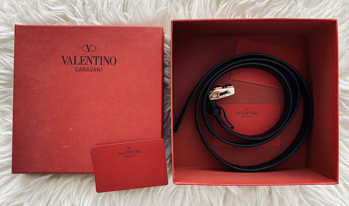Giovanni Valentino × Valentino Super Rare Valentino Jewelry Rockstud Skinny Leather Belt Size ONE SIZE - 3 Thumbnail