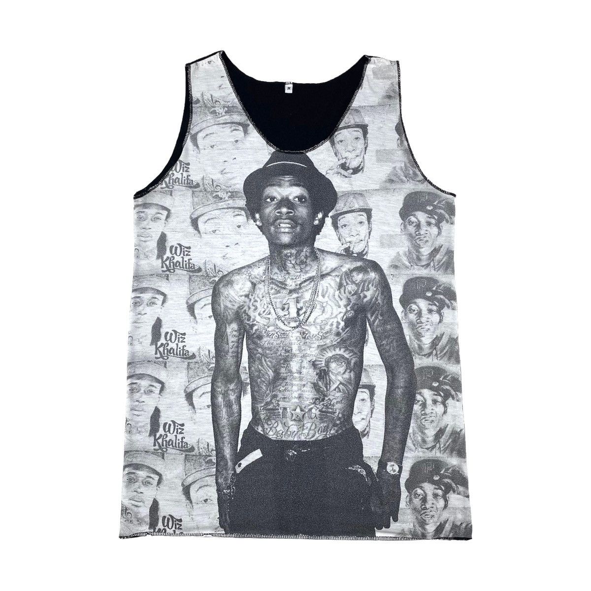 Rap Tees 💥 Rare! 90’s Vintage Wiz Khalifa Tank Full Print Top TShirt Size US M / EU 48-50 / 2 - 1 Thumbnail