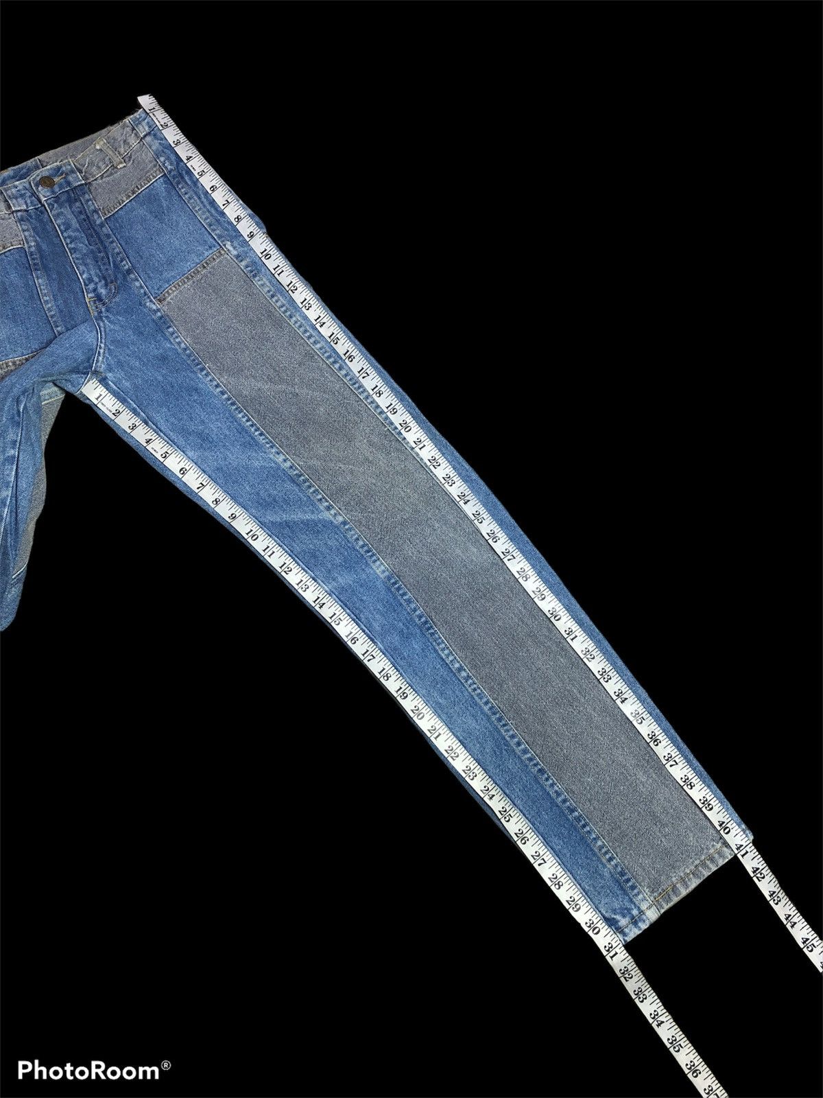 If Six Was Nine RECONSTRUCTED⚡️⚡️VINTAGE BLUE ZONE PATCHWORK DENIM Size US 27 - 5 Thumbnail