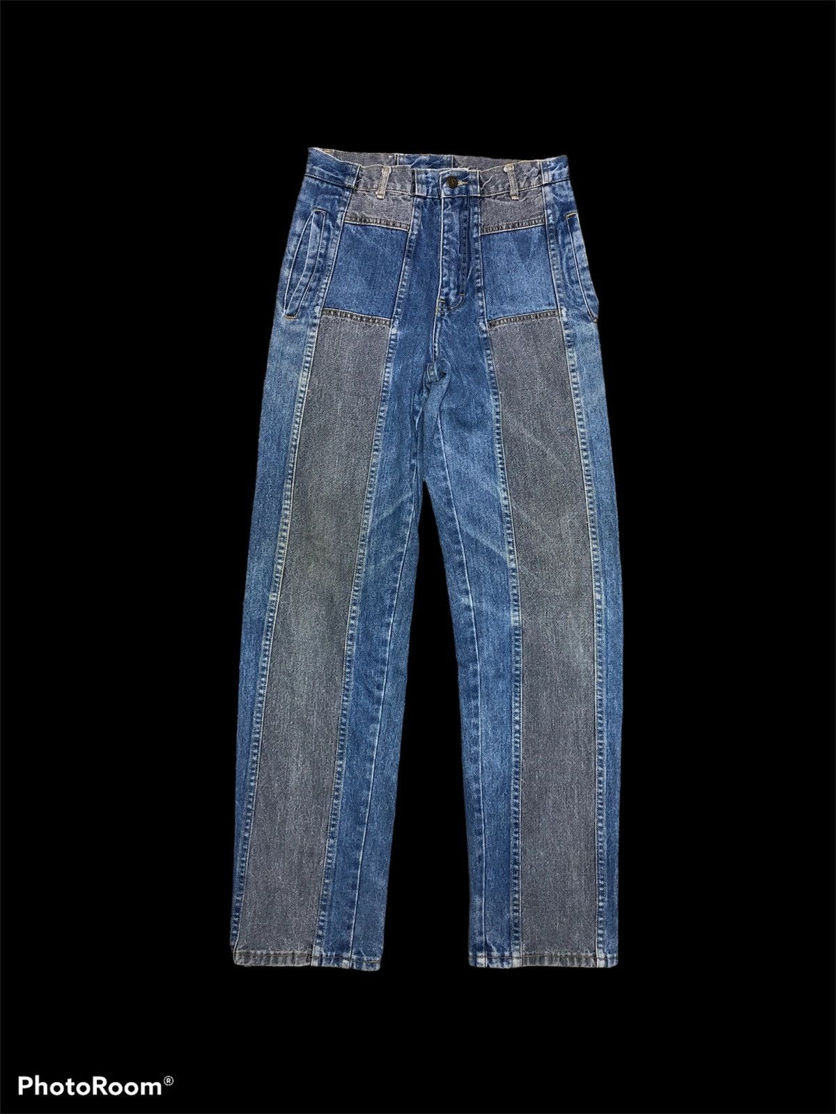If Six Was Nine RECONSTRUCTED⚡️⚡️VINTAGE BLUE ZONE PATCHWORK DENIM Size US 27 - 1 Thumbnail