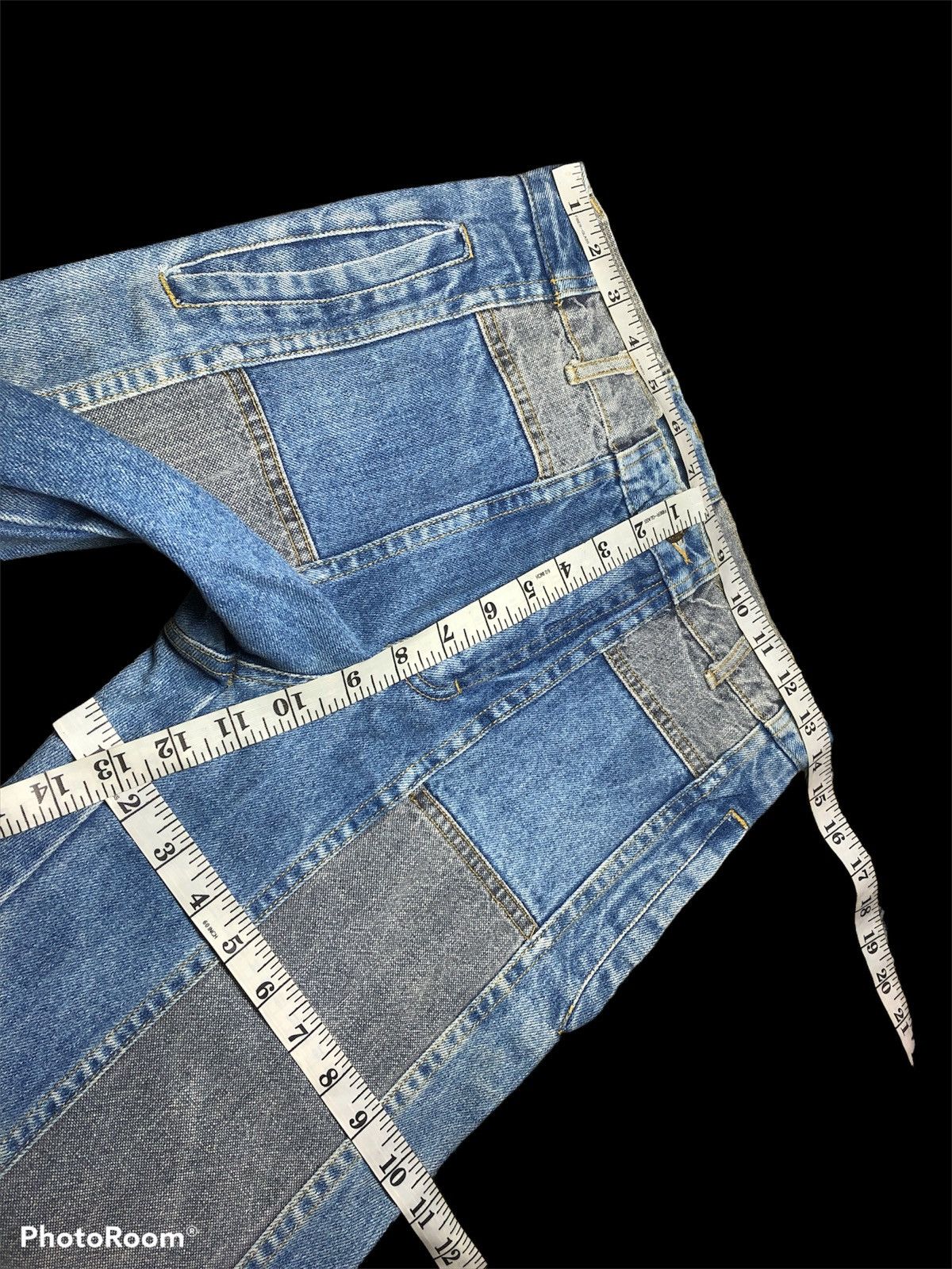 If Six Was Nine RECONSTRUCTED⚡️⚡️VINTAGE BLUE ZONE PATCHWORK DENIM Size US 27 - 4 Thumbnail