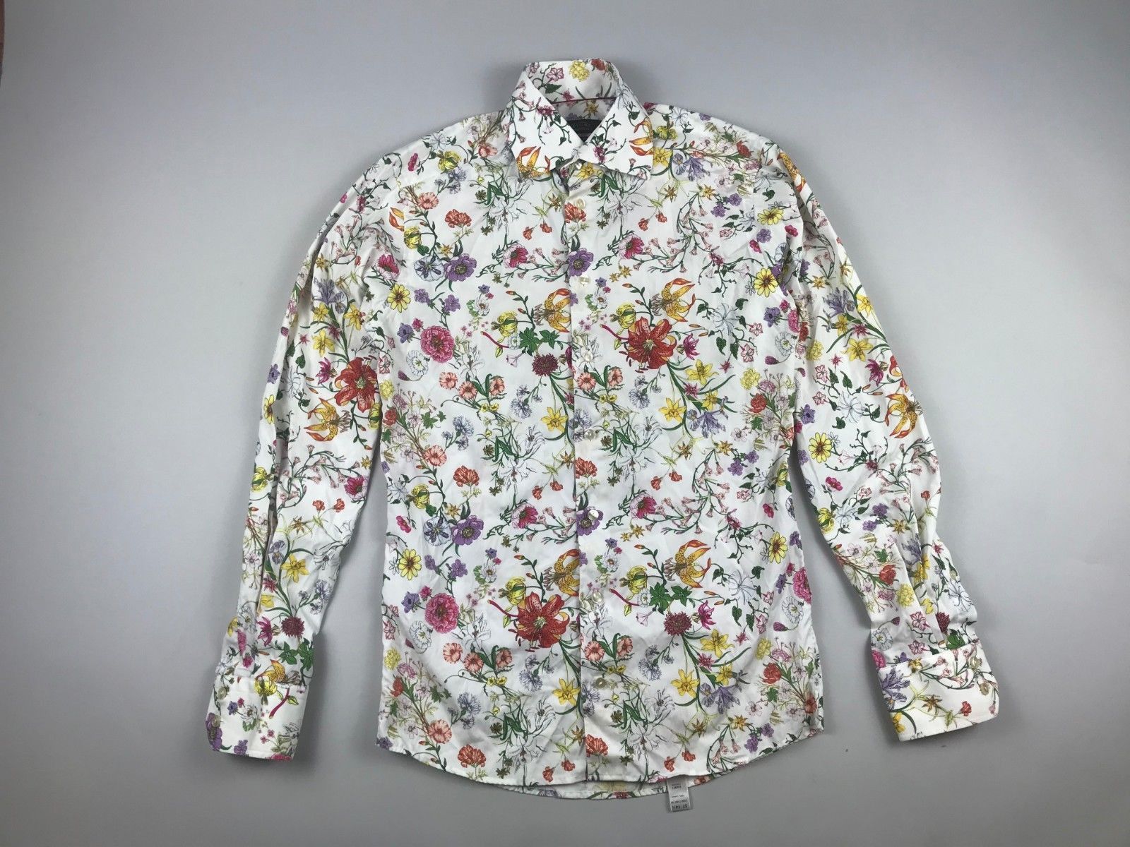 Eton Eton Long Sleeve White Floral Flowers Slim Shirt 37 14.5 S Size US S / EU 44-46 / 1 - 2 Thumbnail