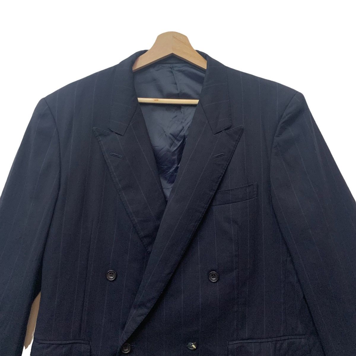 Burberry Vintage Burberrys Tasmania Wool Striped Coat Jacket Size US M / EU 48-50 / 2 - 2 Thumbnail