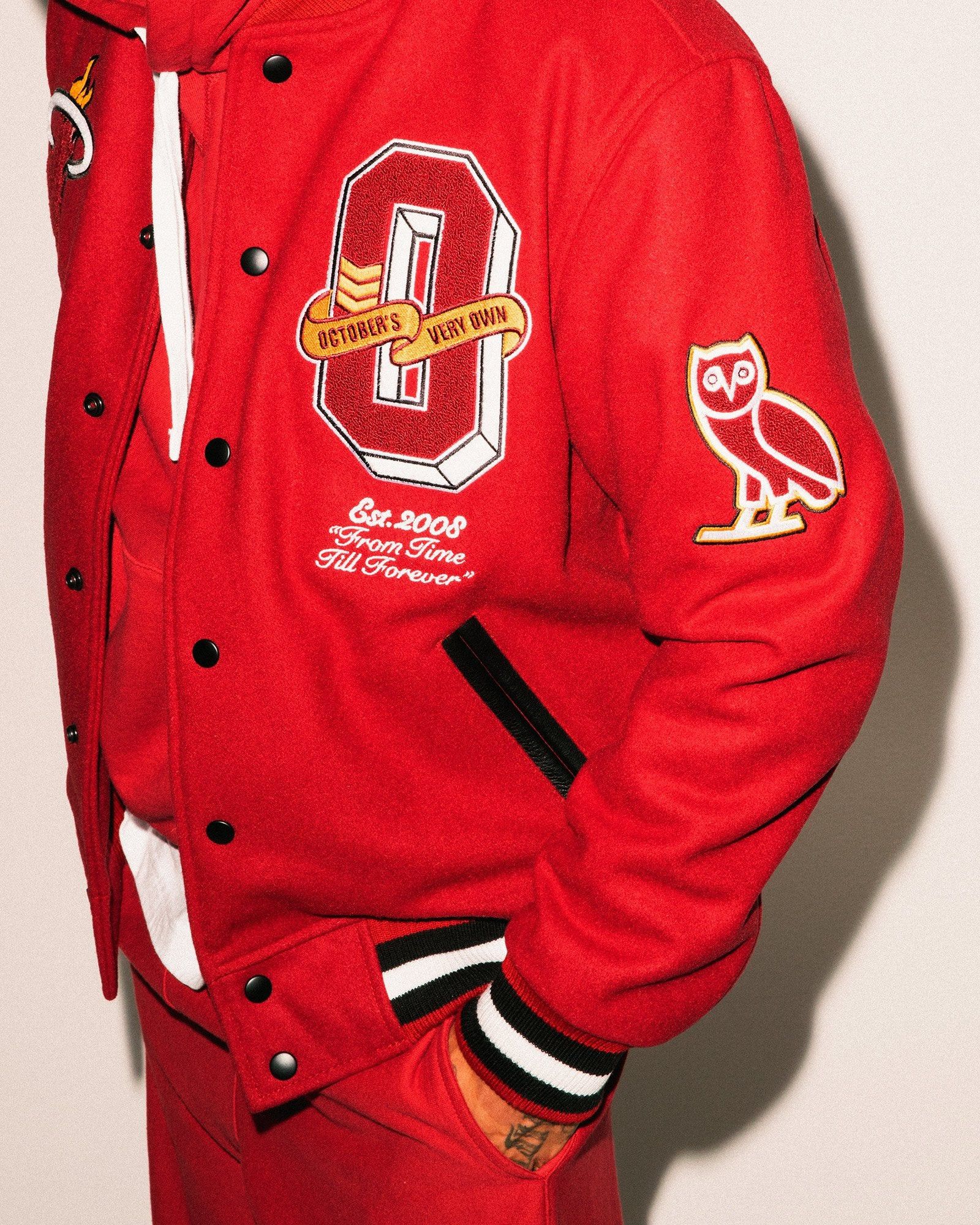 Drake OVO X NBA HEAT VARSITY JACKET Size US XL / EU 56 / 4 - 5 Thumbnail