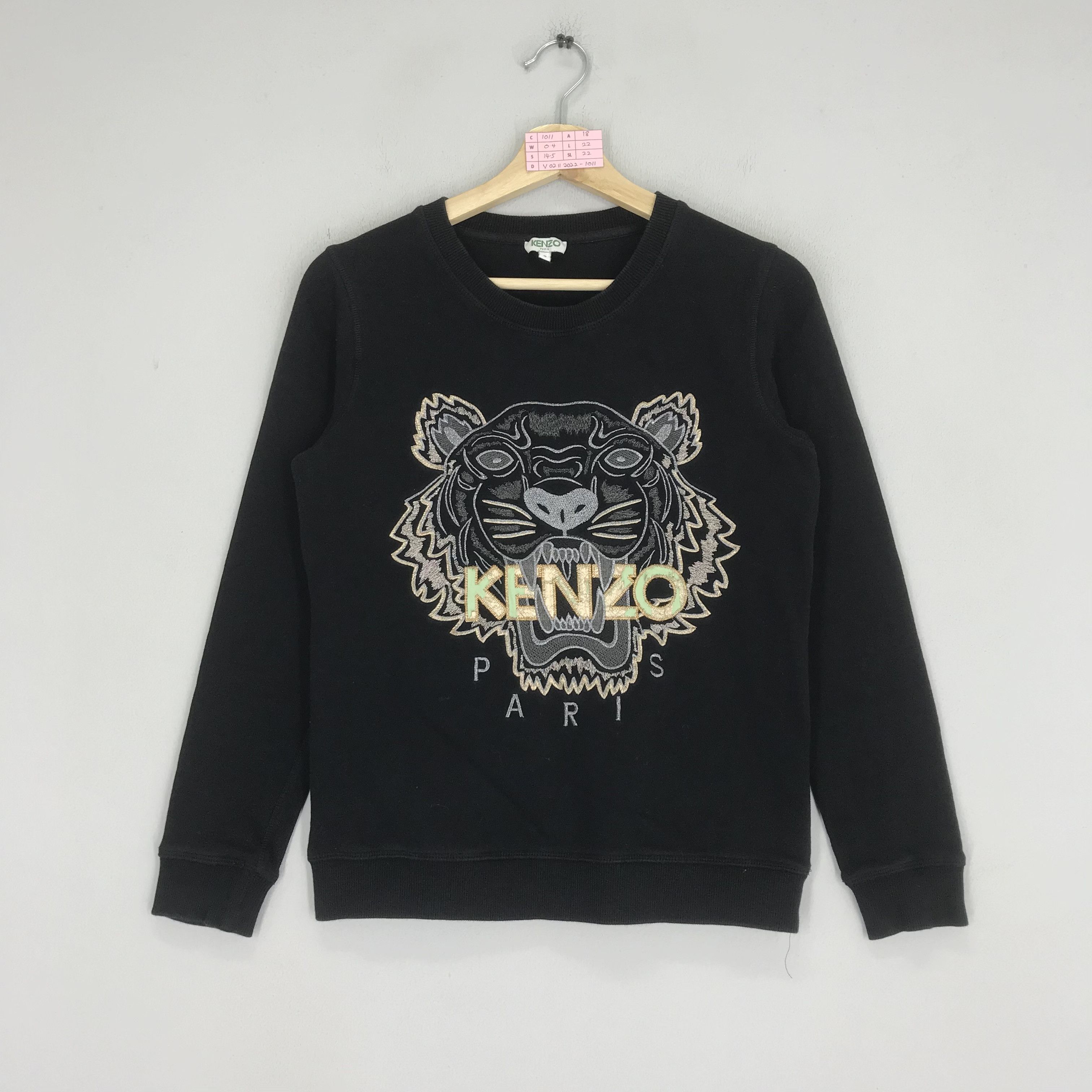 Vintage Kenzo Paris Embroidery Logo Black Sweatshirts Size US S / EU 44-46 / 1 - 1 Thumbnail