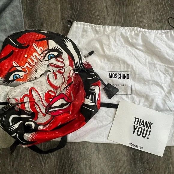 Jeremy Scott × Moschino MOSCHINO Milano Drink Coca-Cola Eyes Print Backpack Size ONE SIZE - 2 Thumbnail