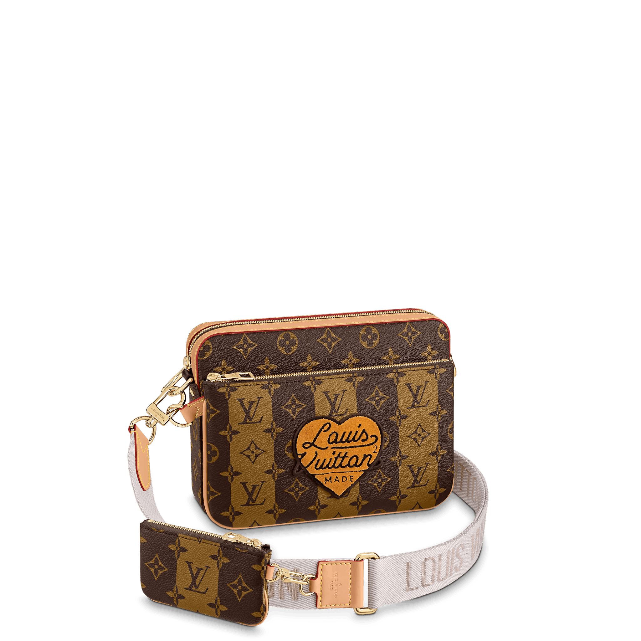 Louis Vuitton x Nigo Reverse Monogram Stripes Trio w/ Coin Pouch