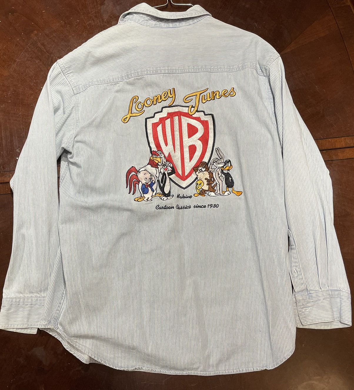 Japanese Brand × Vintage 1996 Looney Tunes patch Warner Bros button up Size US M / EU 48-50 / 2 - 2 Thumbnail