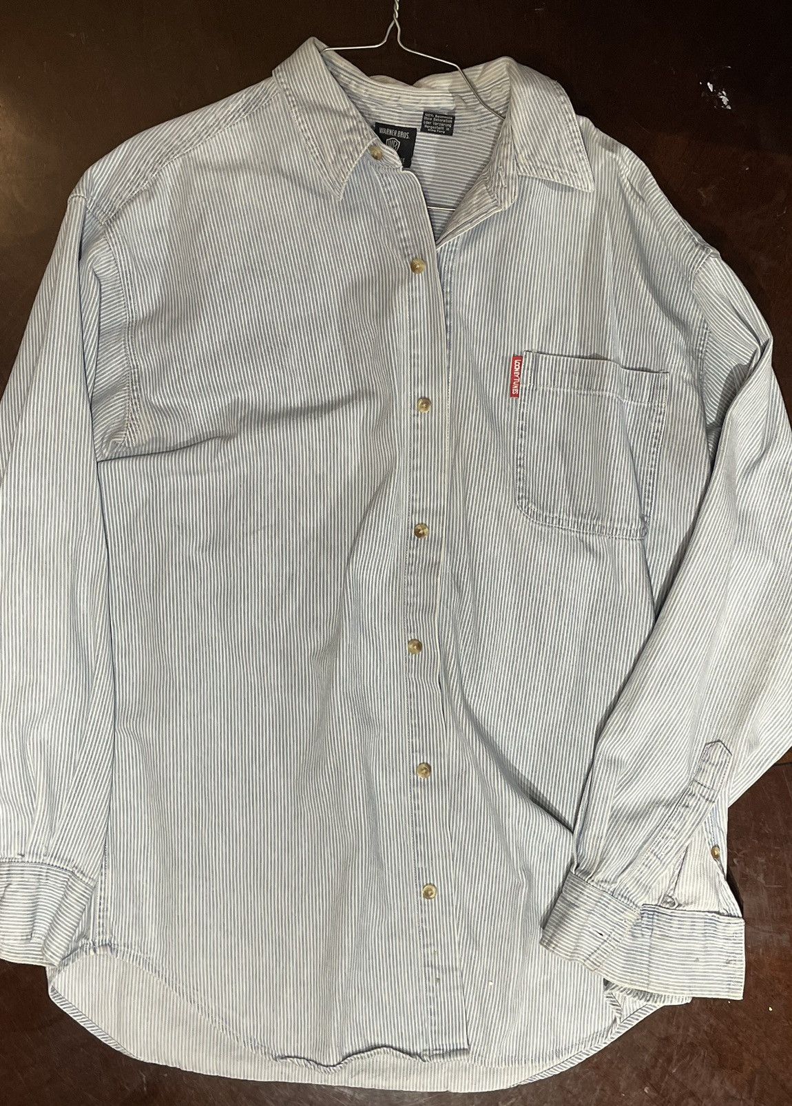 Japanese Brand × Vintage 1996 Looney Tunes patch Warner Bros button up Size US M / EU 48-50 / 2 - 3 Thumbnail