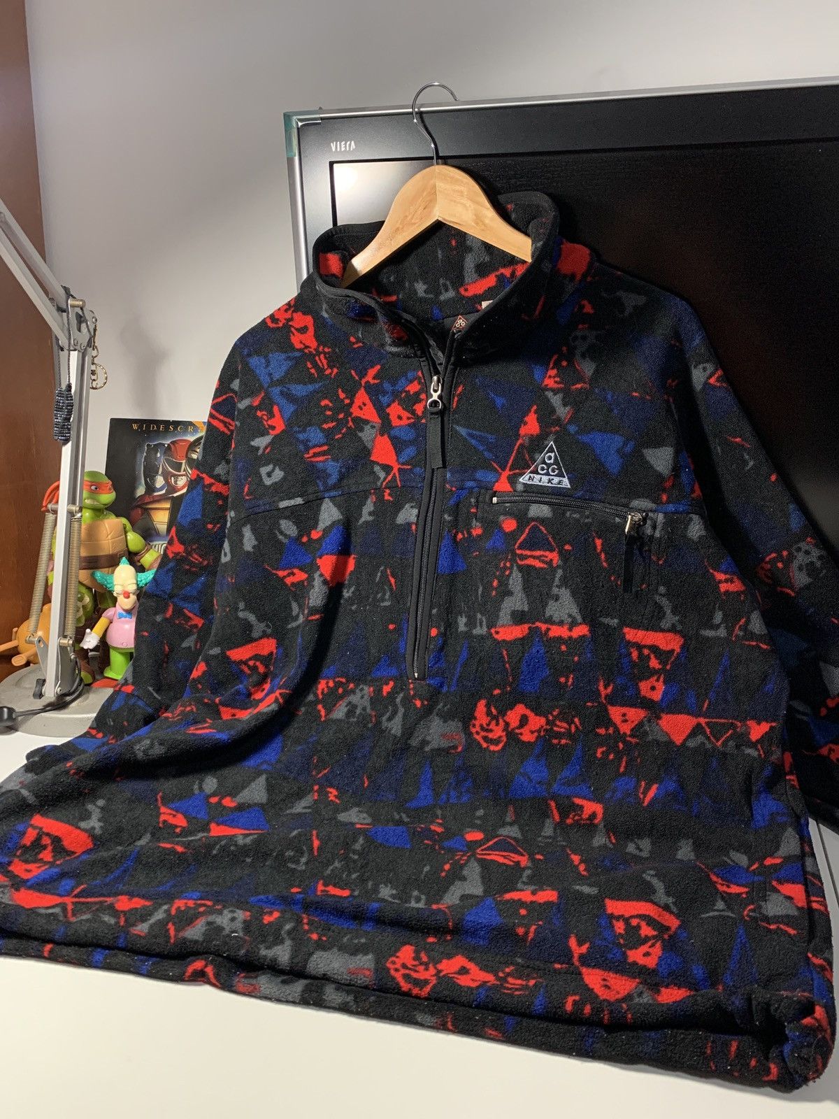 image of 1990S Nike Acg Fleece Halfzipper Sweatshirt in Black, Men's (Size 2XL)