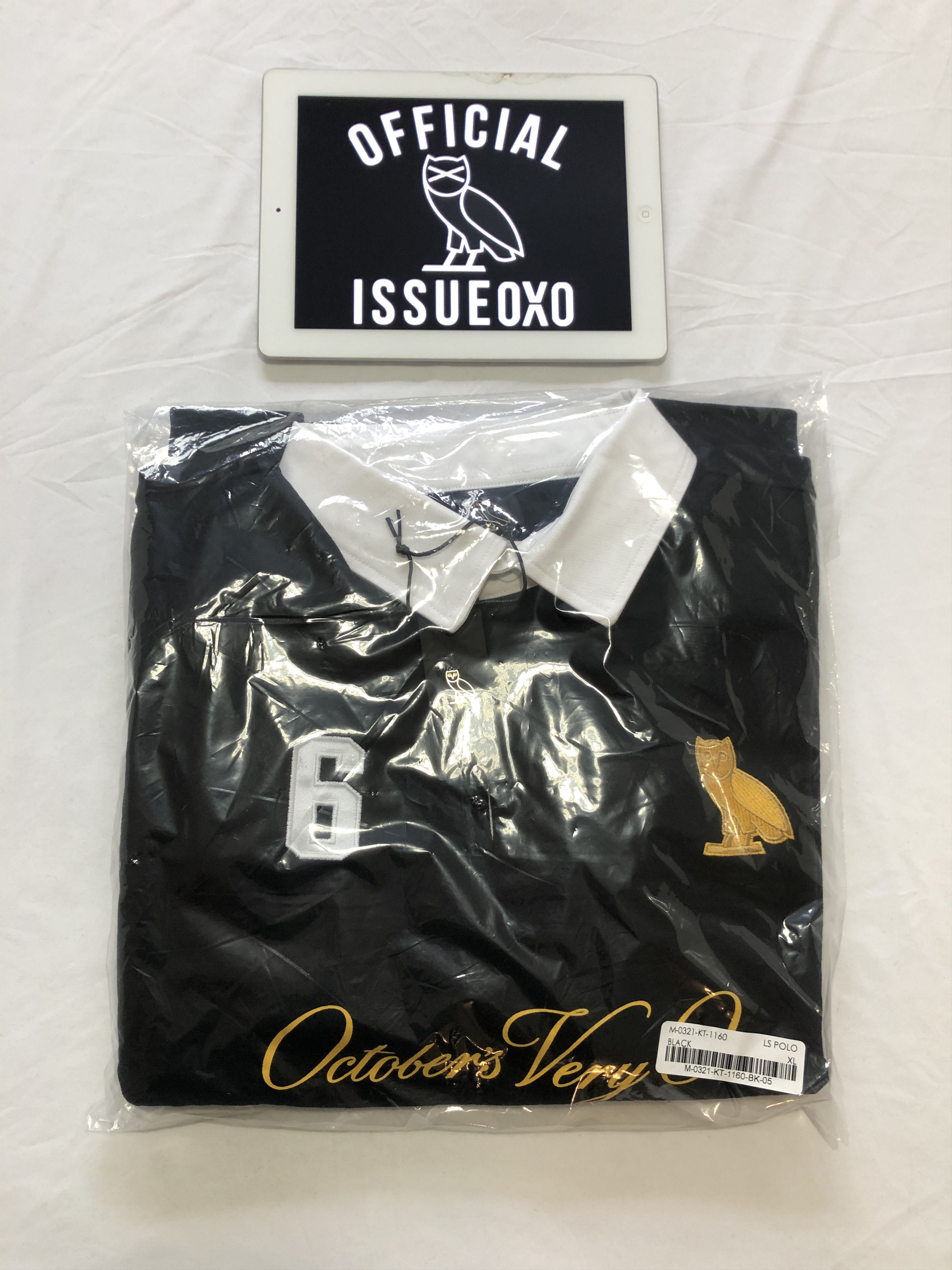 Drake OVO GRAPHIC FLEECE RUGBY POLO - BLACK XXL Size US XXL / EU 58 / 5 - 5 Thumbnail