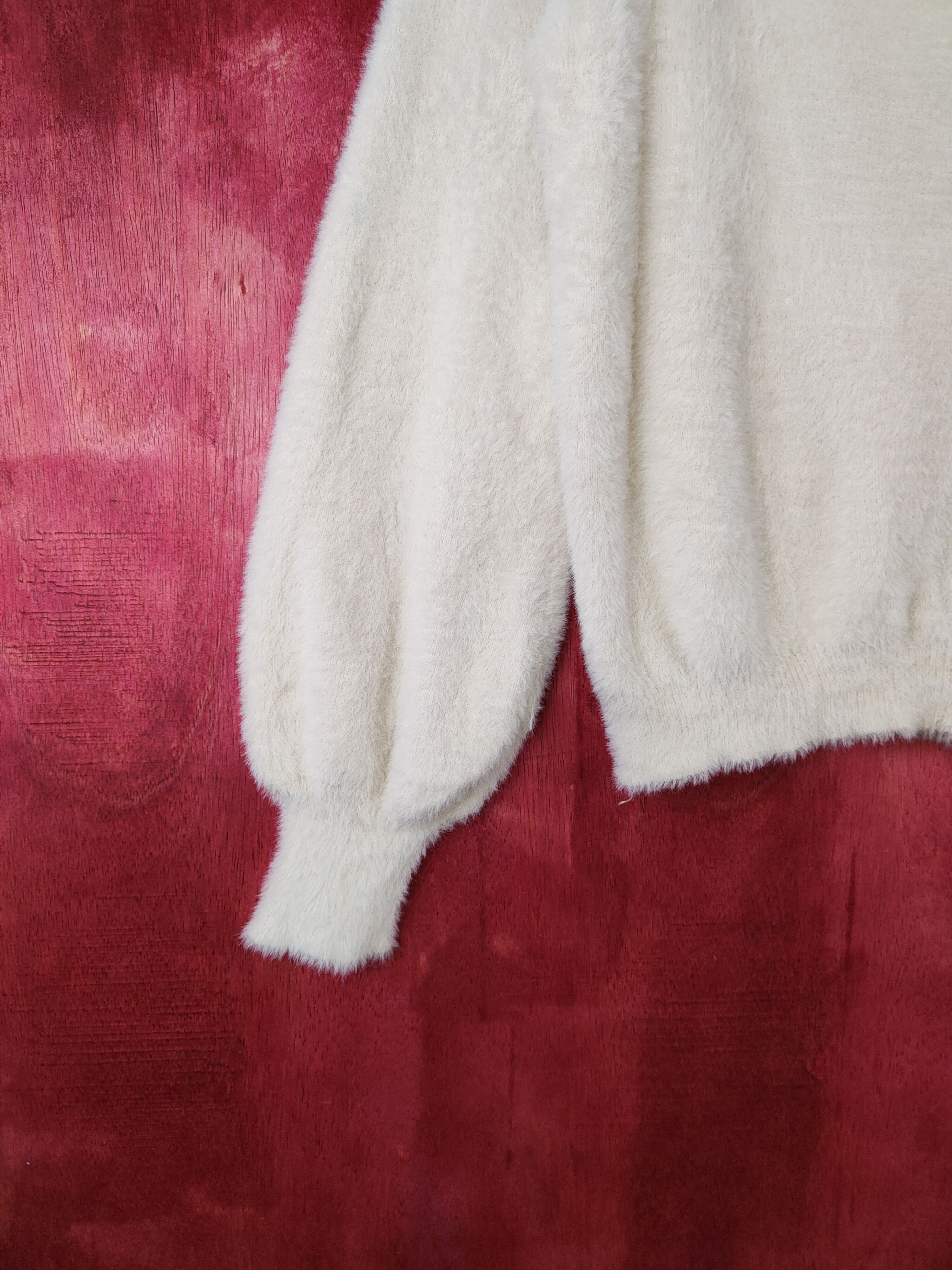 Japanese Brand × Other Reina Hoshi Ivory Shag Shaggy Soft Fur Mohair Knitwear #975 Size M / US 6-8 / IT 42-44 - 4 Thumbnail