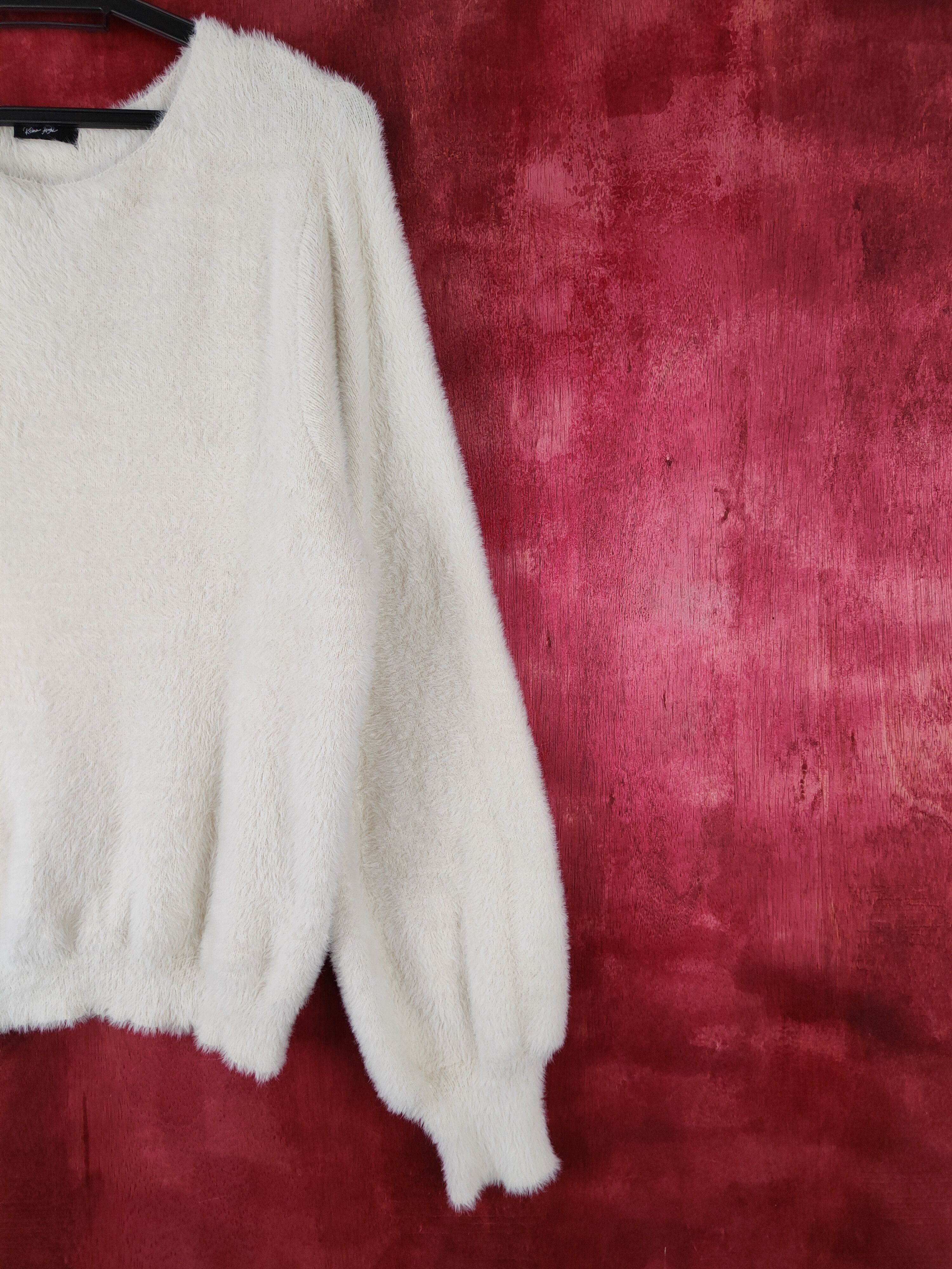 Japanese Brand × Other Reina Hoshi Ivory Shag Shaggy Soft Fur Mohair Knitwear #975 Size M / US 6-8 / IT 42-44 - 5 Thumbnail