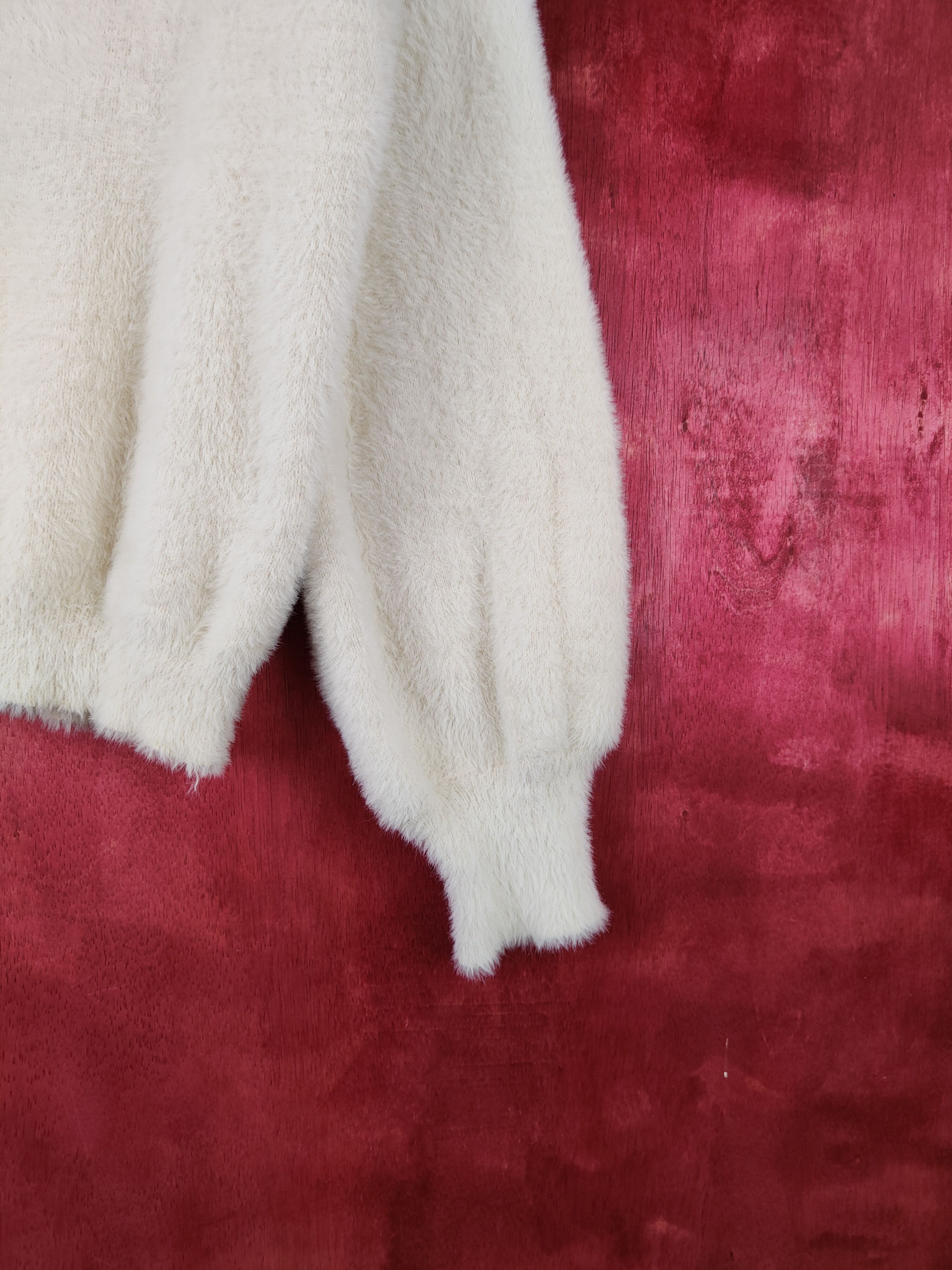 Japanese Brand × Other Reina Hoshi Ivory Shag Shaggy Soft Fur Mohair Knitwear #975 Size M / US 6-8 / IT 42-44 - 6 Thumbnail