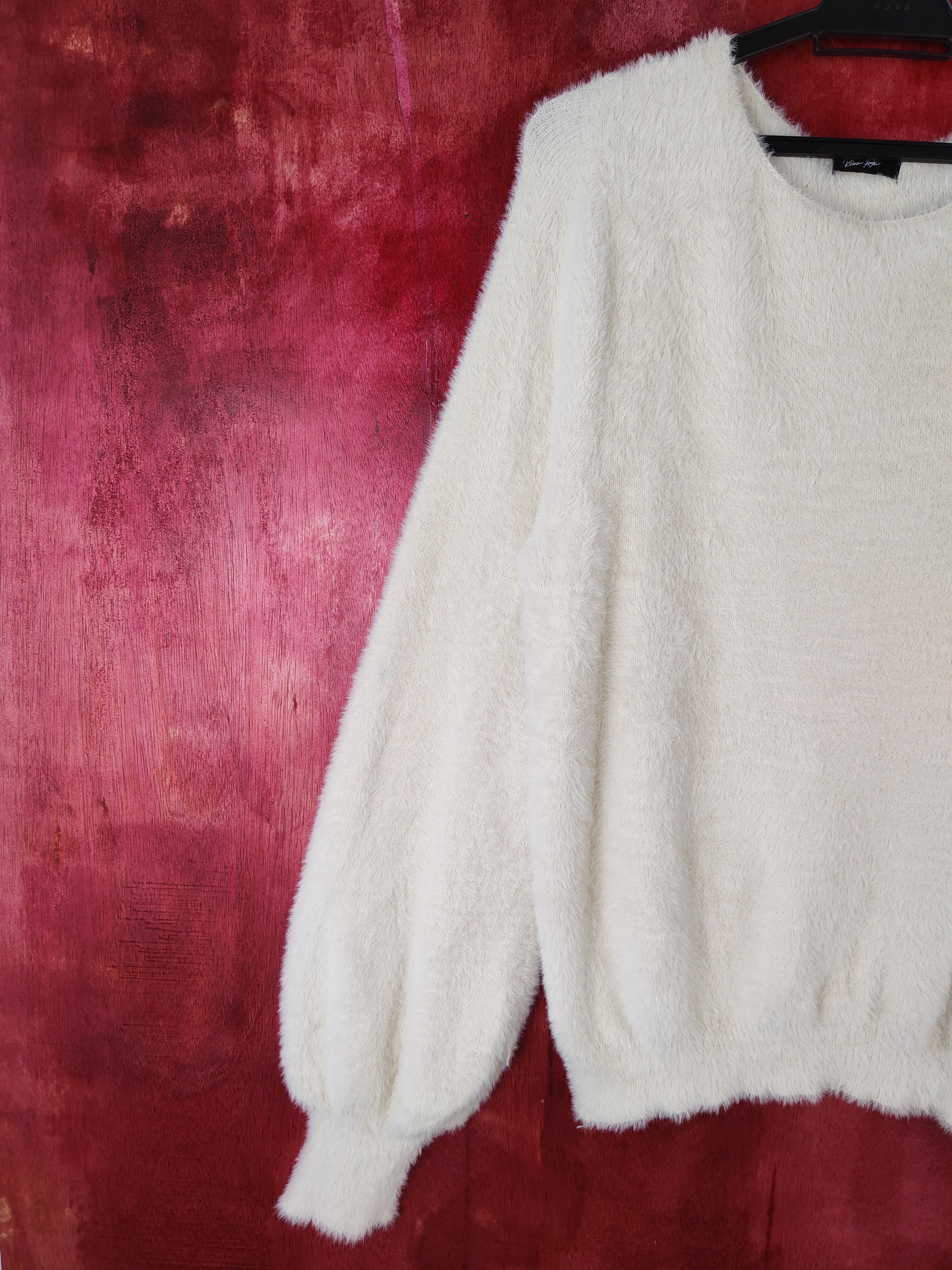 Japanese Brand × Other Reina Hoshi Ivory Shag Shaggy Soft Fur Mohair Knitwear #975 Size M / US 6-8 / IT 42-44 - 3 Thumbnail