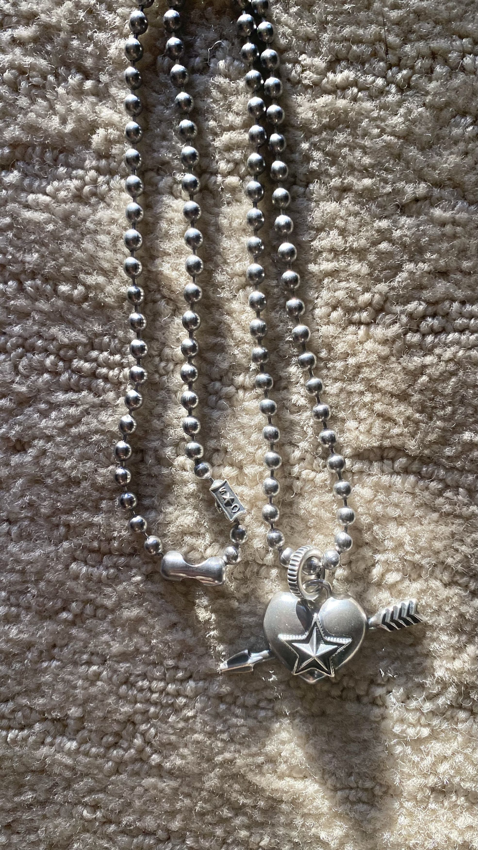 Cody Sanderson Heart & Sherriff Star 1 Arrow Pendant & 24