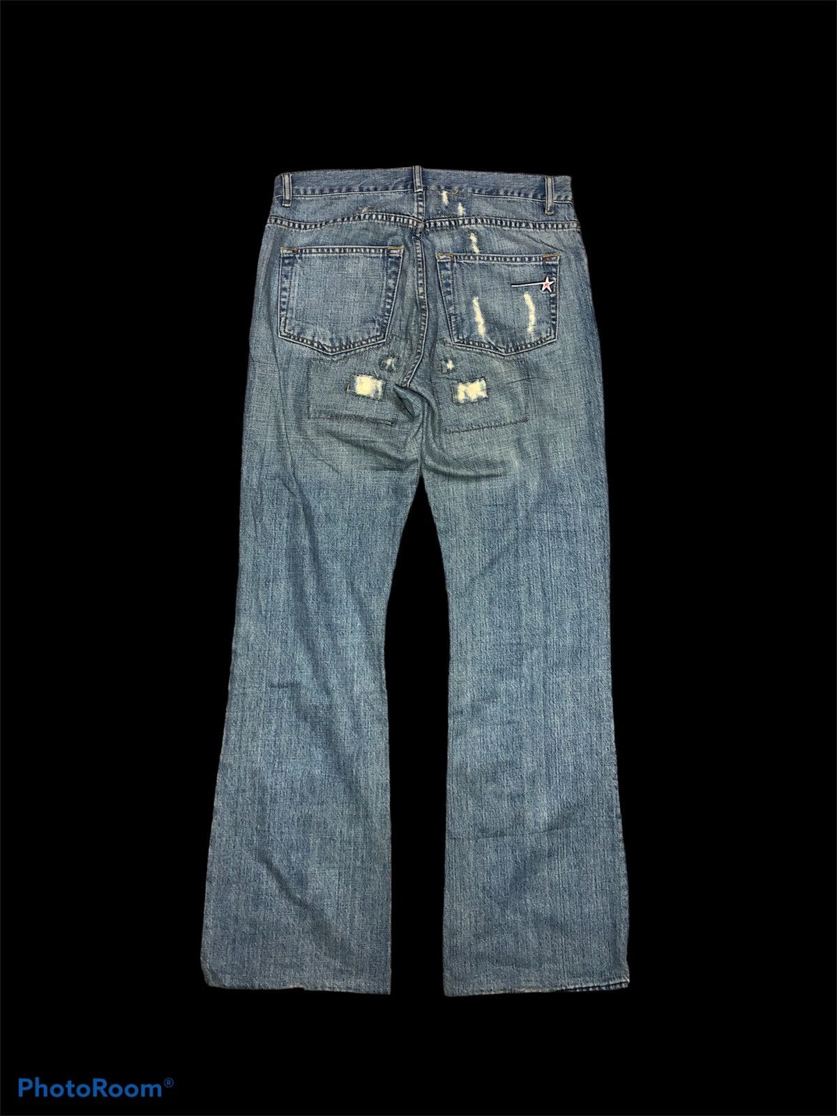Other FLARED⚡️⚡️BB LONDON WASHED BLUE DISTRESSED DENIM Size US 31 - 2 Thumbnail