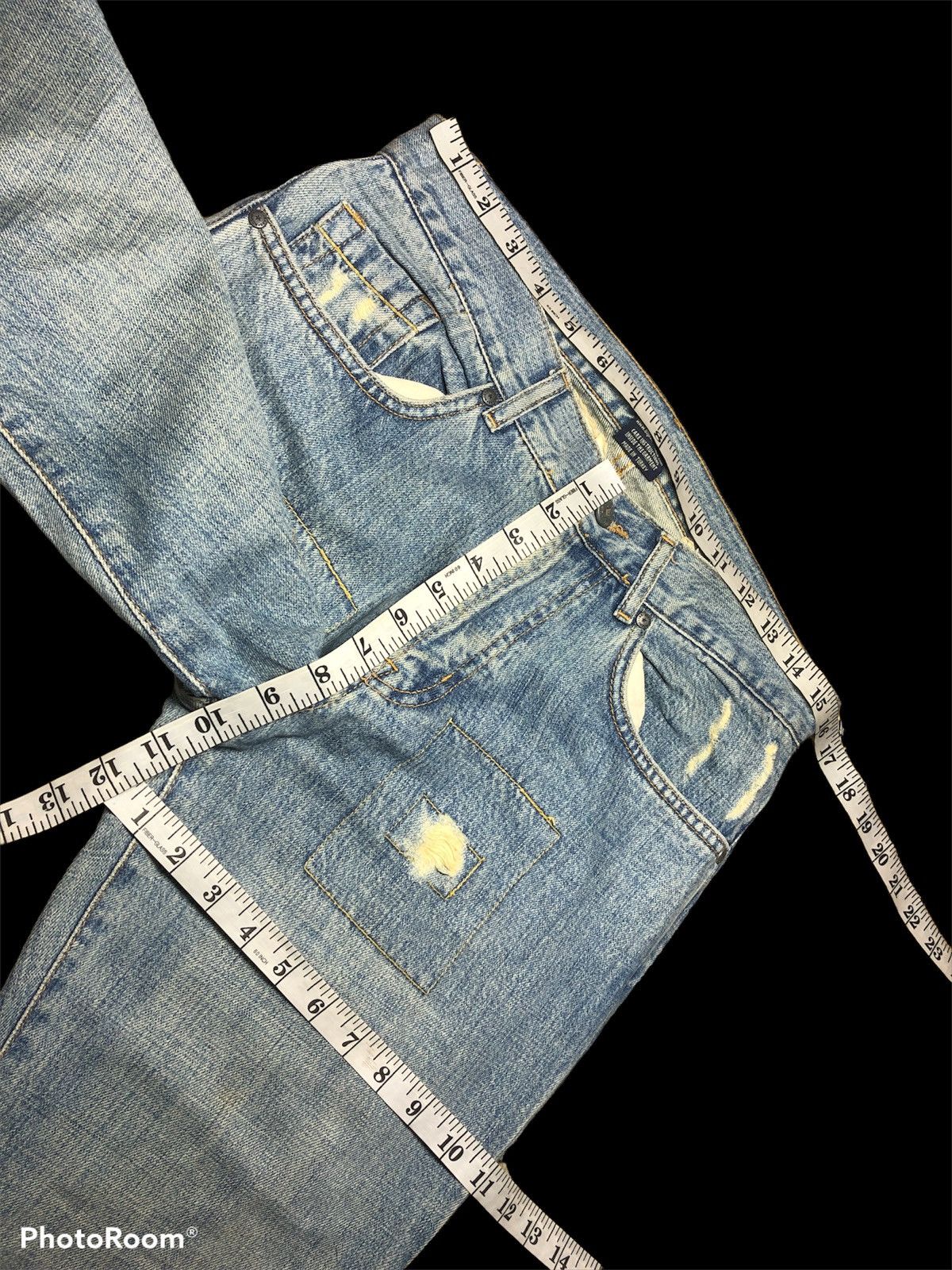 Other FLARED⚡️⚡️BB LONDON WASHED BLUE DISTRESSED DENIM Size US 31 - 5 Thumbnail
