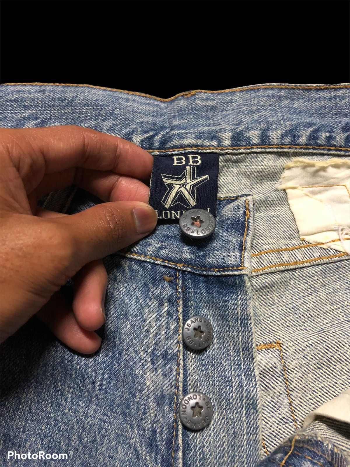 Other FLARED⚡️⚡️BB LONDON WASHED BLUE DISTRESSED DENIM Size US 31 - 4 Thumbnail