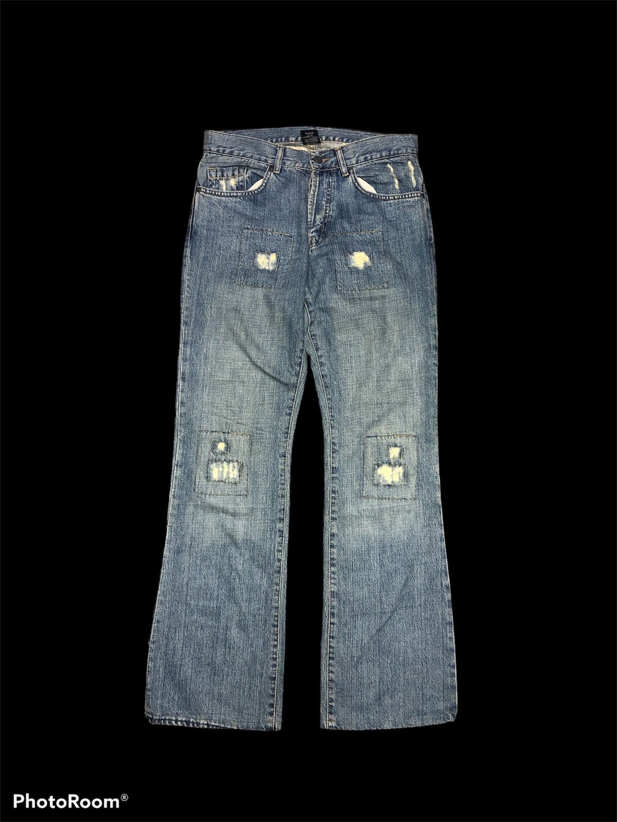 Other FLARED⚡️⚡️BB LONDON WASHED BLUE DISTRESSED DENIM Size US 31 - 1 Thumbnail