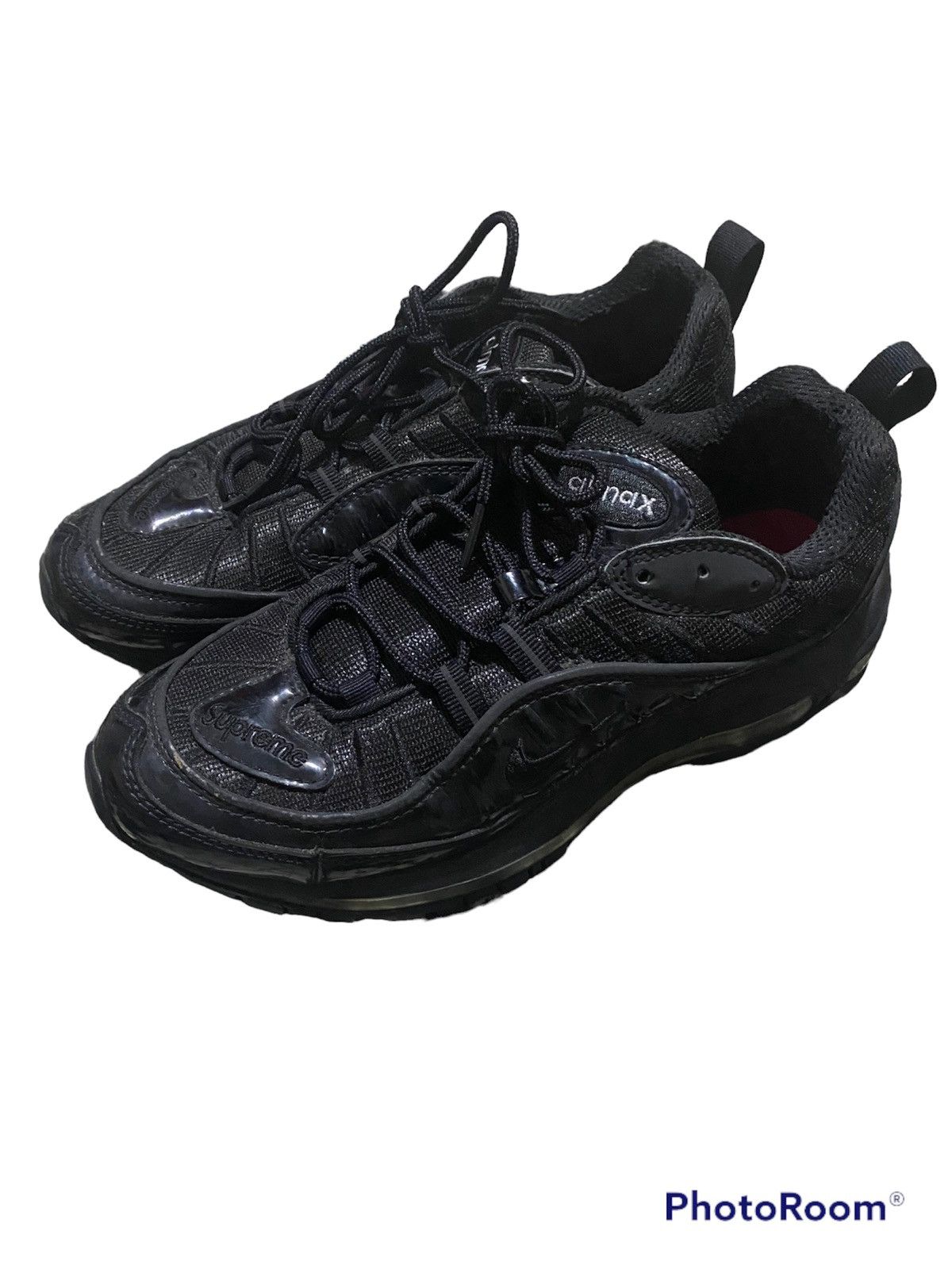 Nike × Supreme GRAILED!! 2016 Supreme x Nike Air Max 98 “BLACK” Sneakers Size US 8 / EU 41 - 2 Thumbnail
